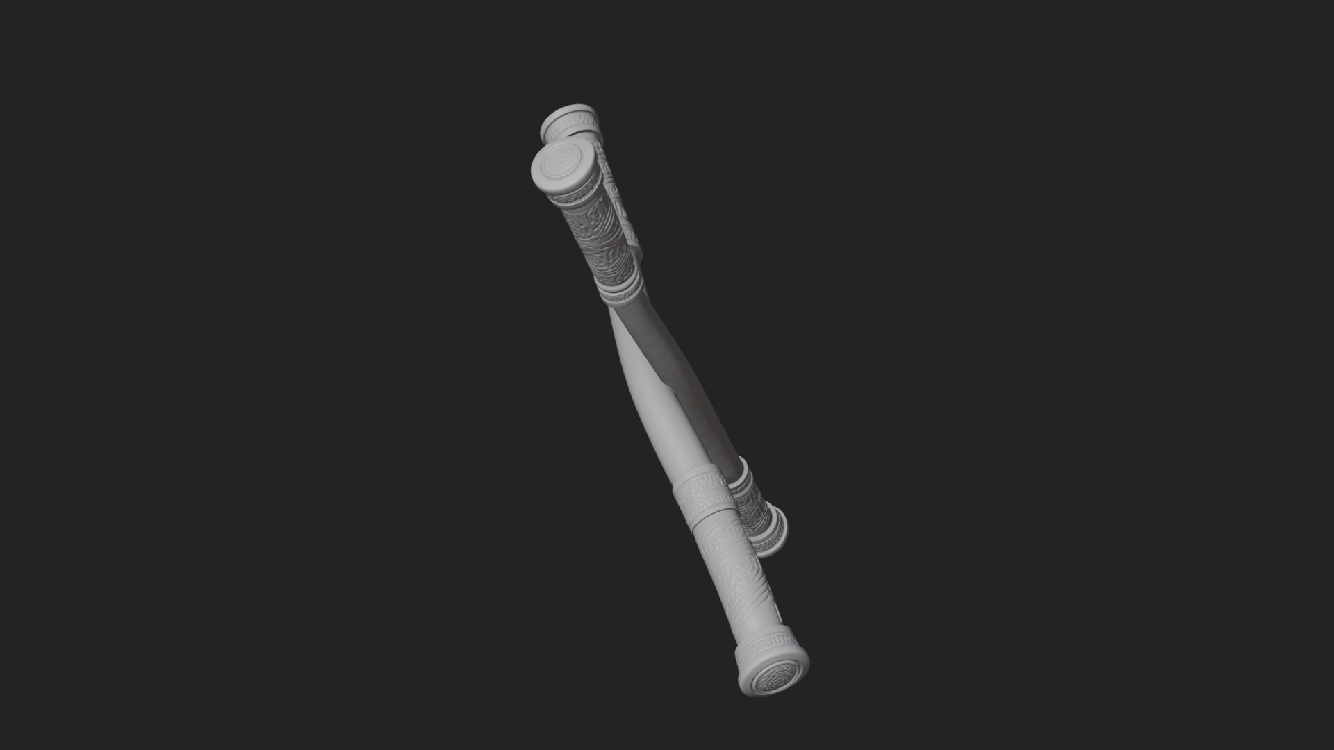 Carved Fighting Baton Model Design 1 3D Print Model 3D Model