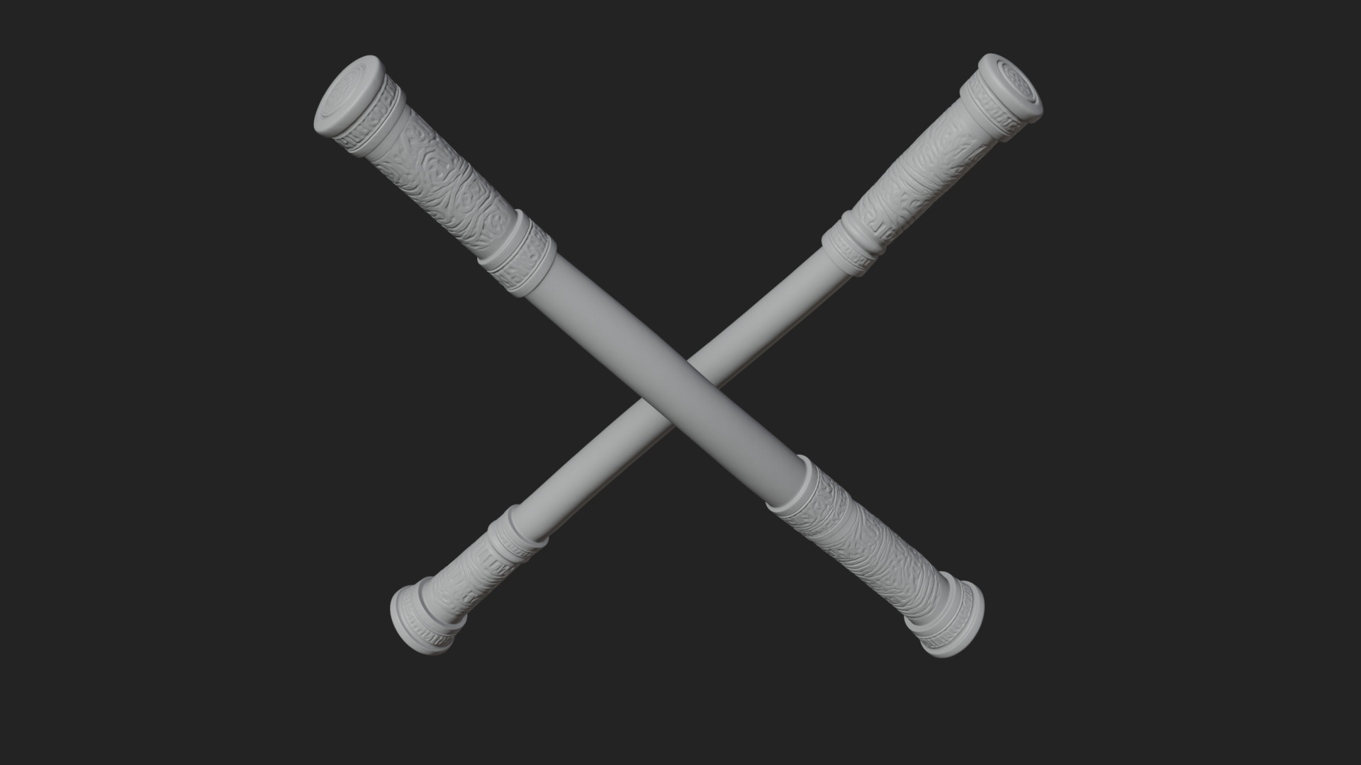 Carved Fighting Baton Model Design 1 3D Print Model 3D Model
