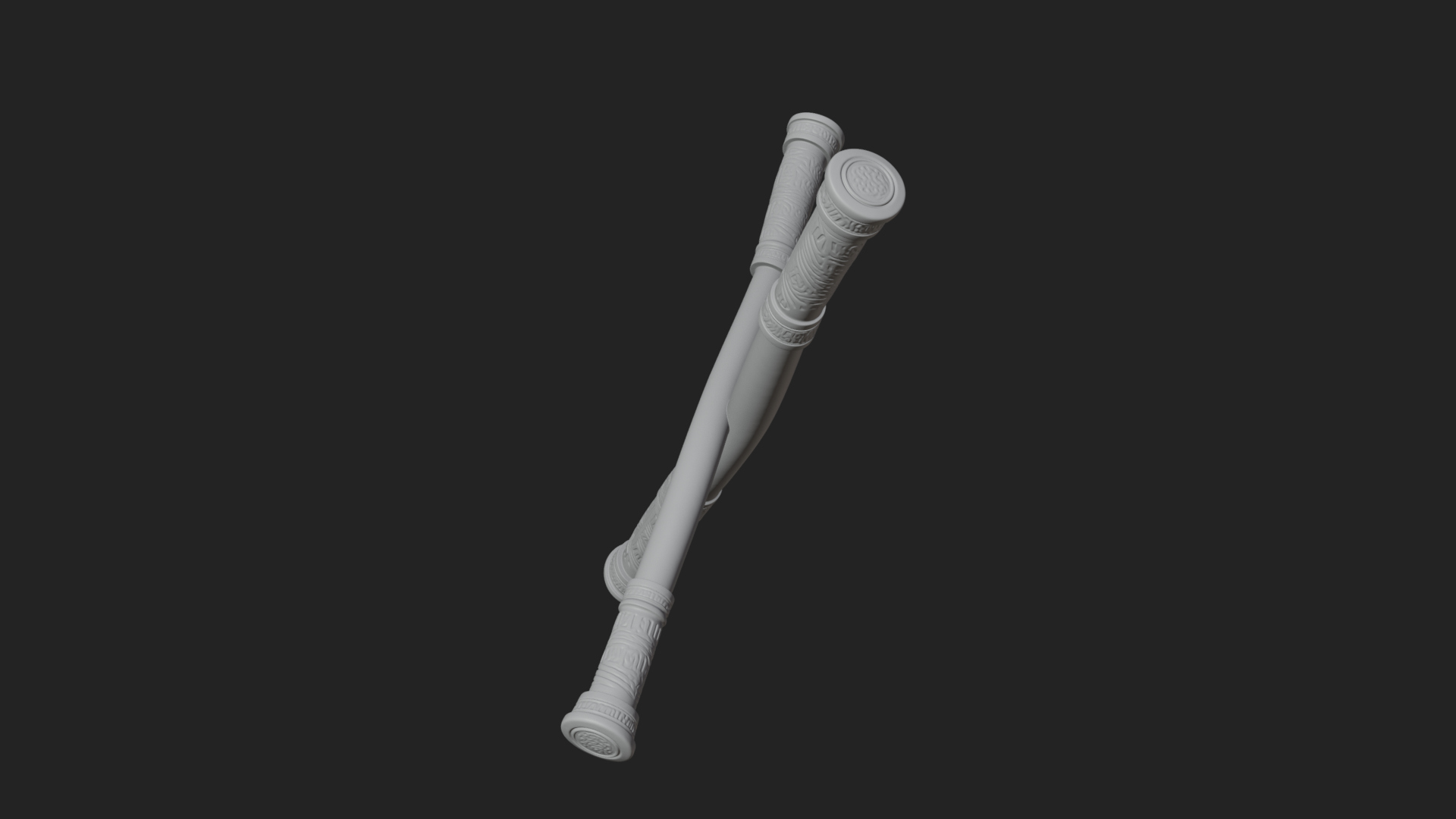 Carved Fighting Baton Model Design 1 3D Print Model 3D Model