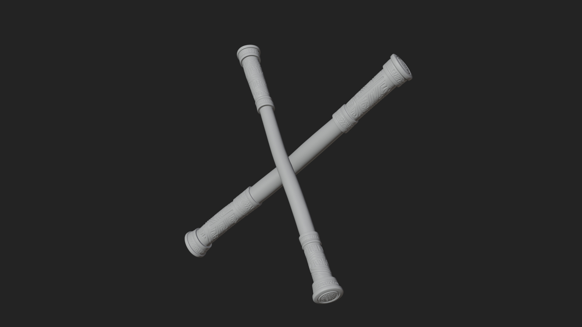 Carved Fighting Baton Model Design 1 3D Print Model 3D Model