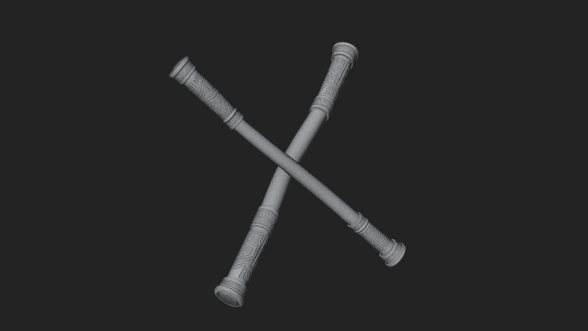 Carved Fighting Baton Model Design 1 3D Print Model 3D Model