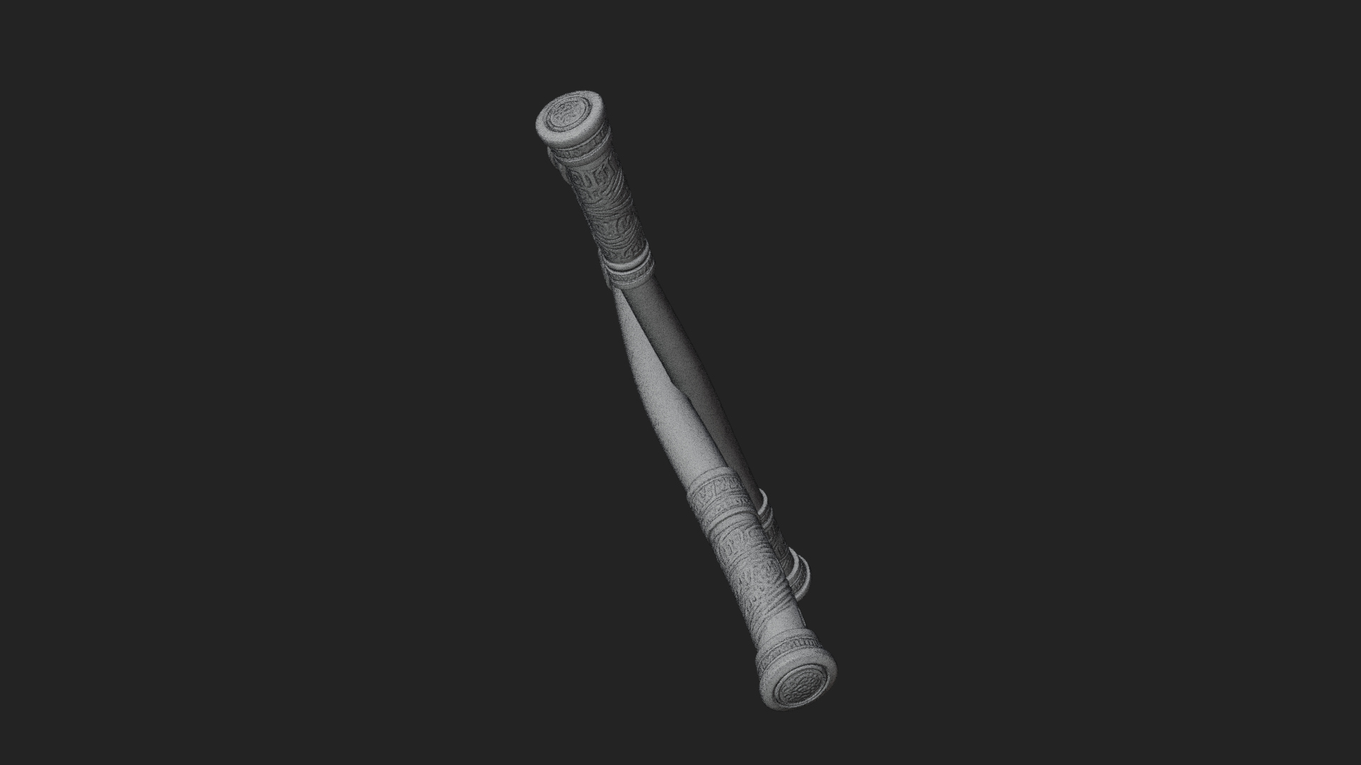 Carved Fighting Baton Model Design 1 3D Print Model 3D Model