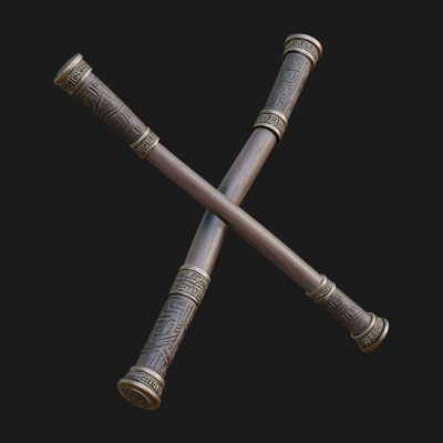 Carved Fighting Baton Model Design 1 3D Print Model