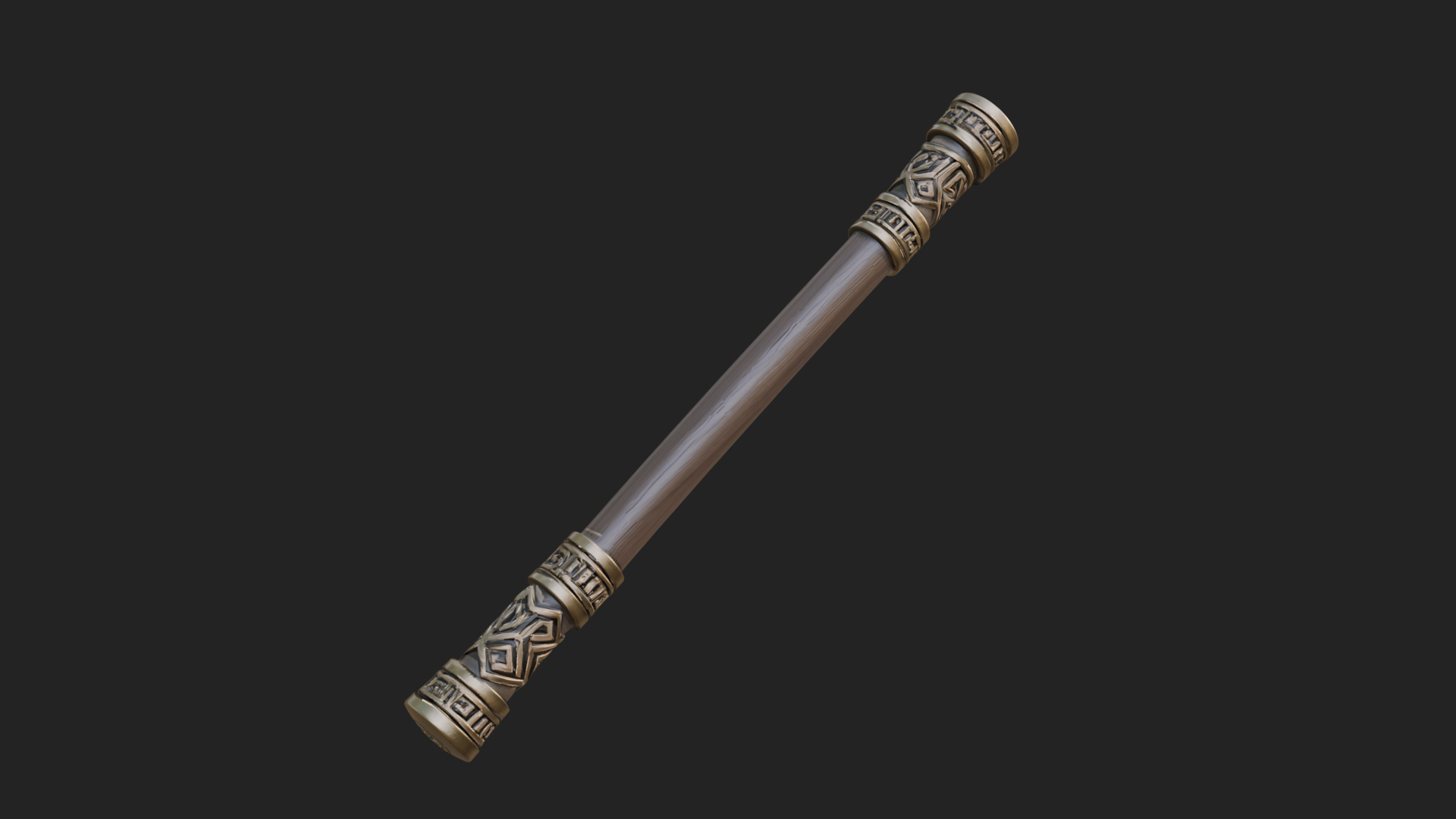 Carved Fighting Baton Model Design 2 3D Print Model 3D Model