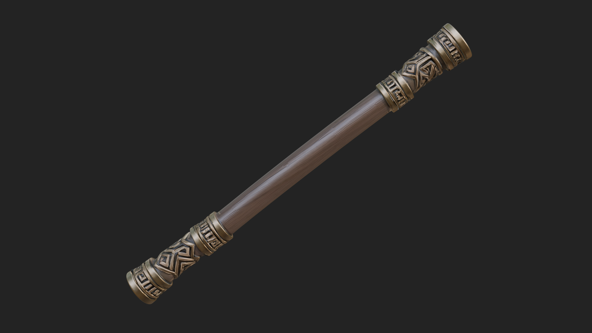Carved Fighting Baton Model Design 2 3D Print Model 3D Model