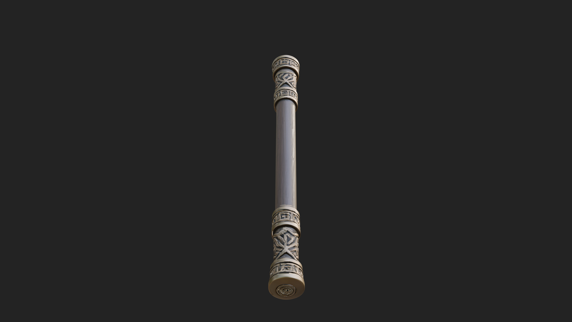 Carved Fighting Baton Model Design 2 3D Print Model 3D Model