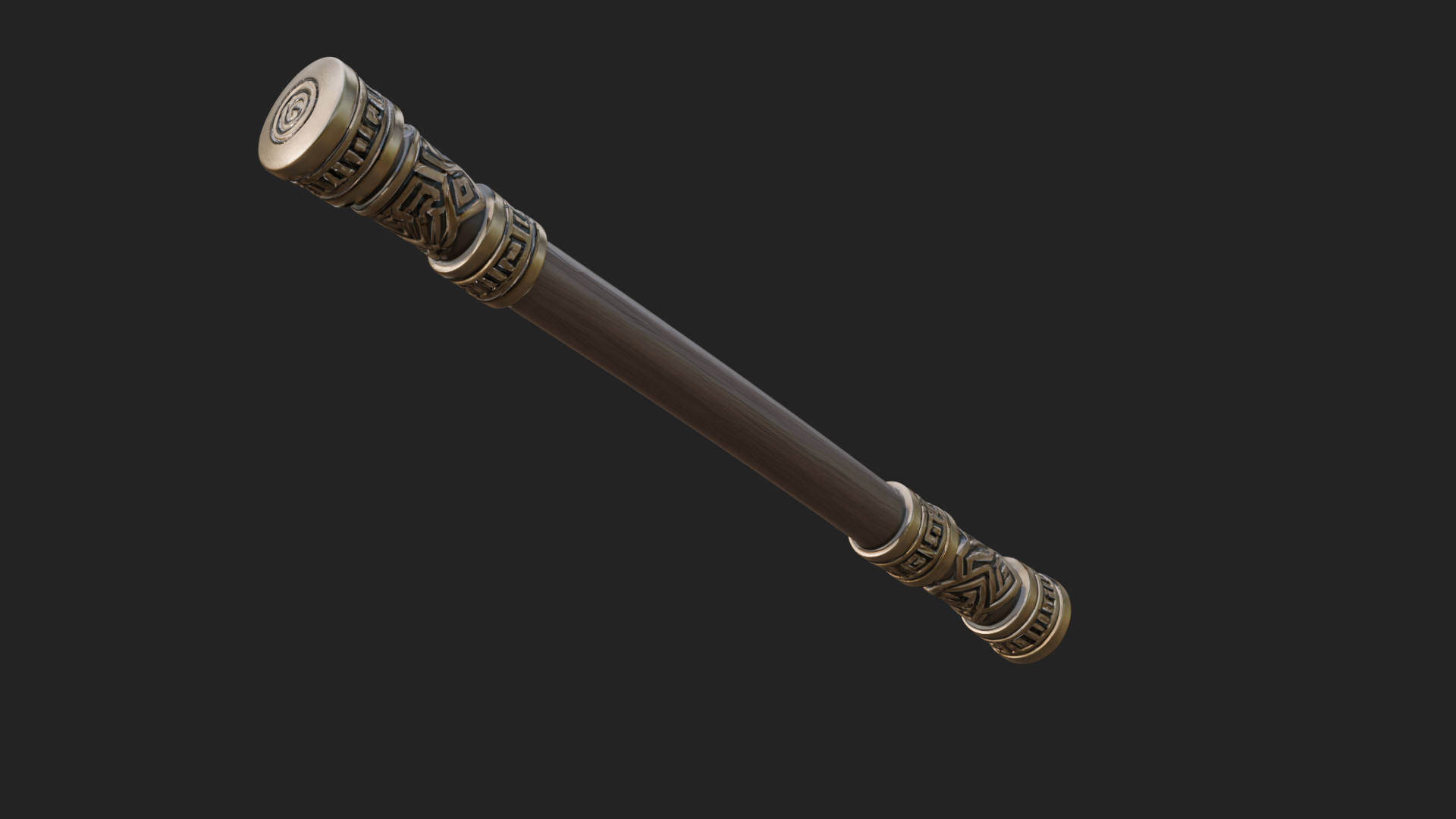 Carved Fighting Baton Model Design 2 3D Print Model 3D Model