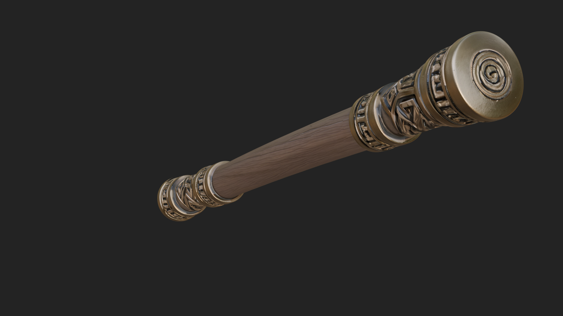 Carved Fighting Baton Model Design 2 3D Print Model 3D Model