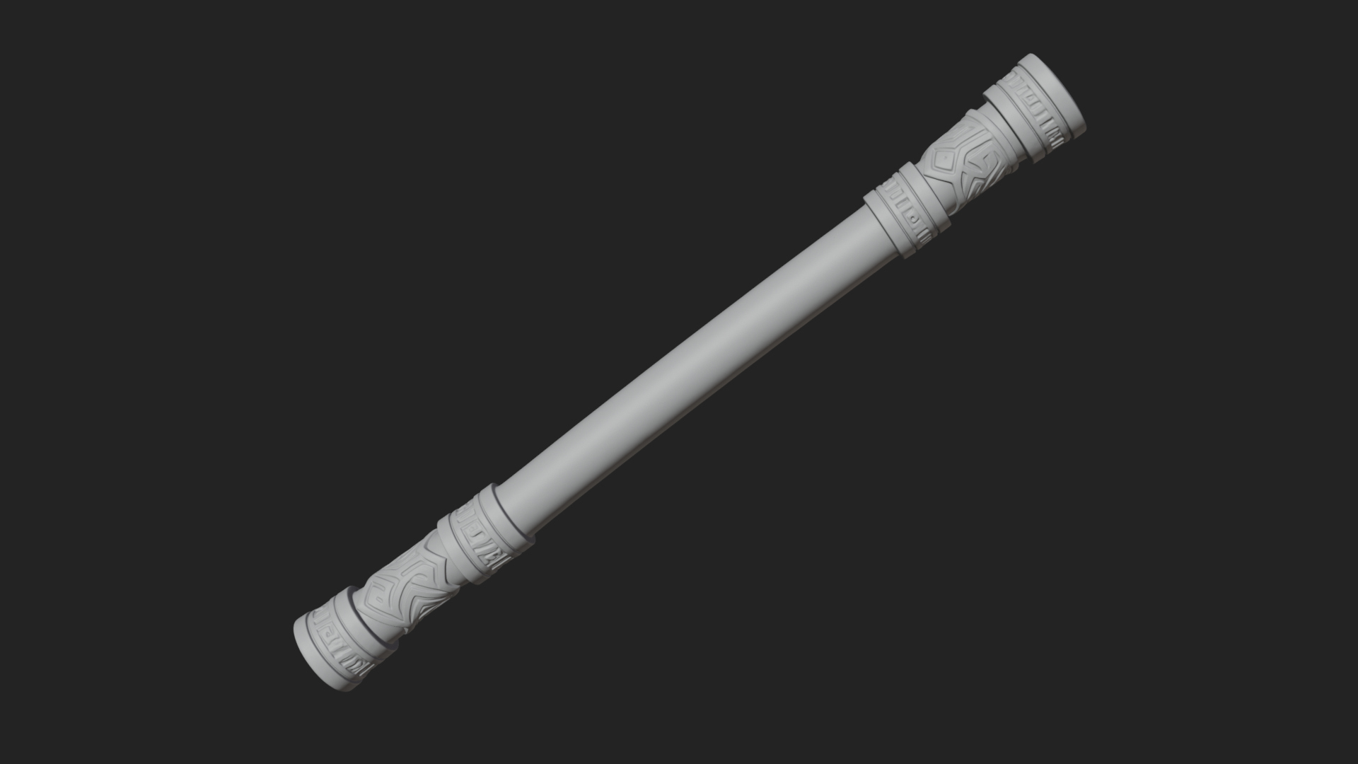 Carved Fighting Baton Model Design 2 3D Print Model 3D Model
