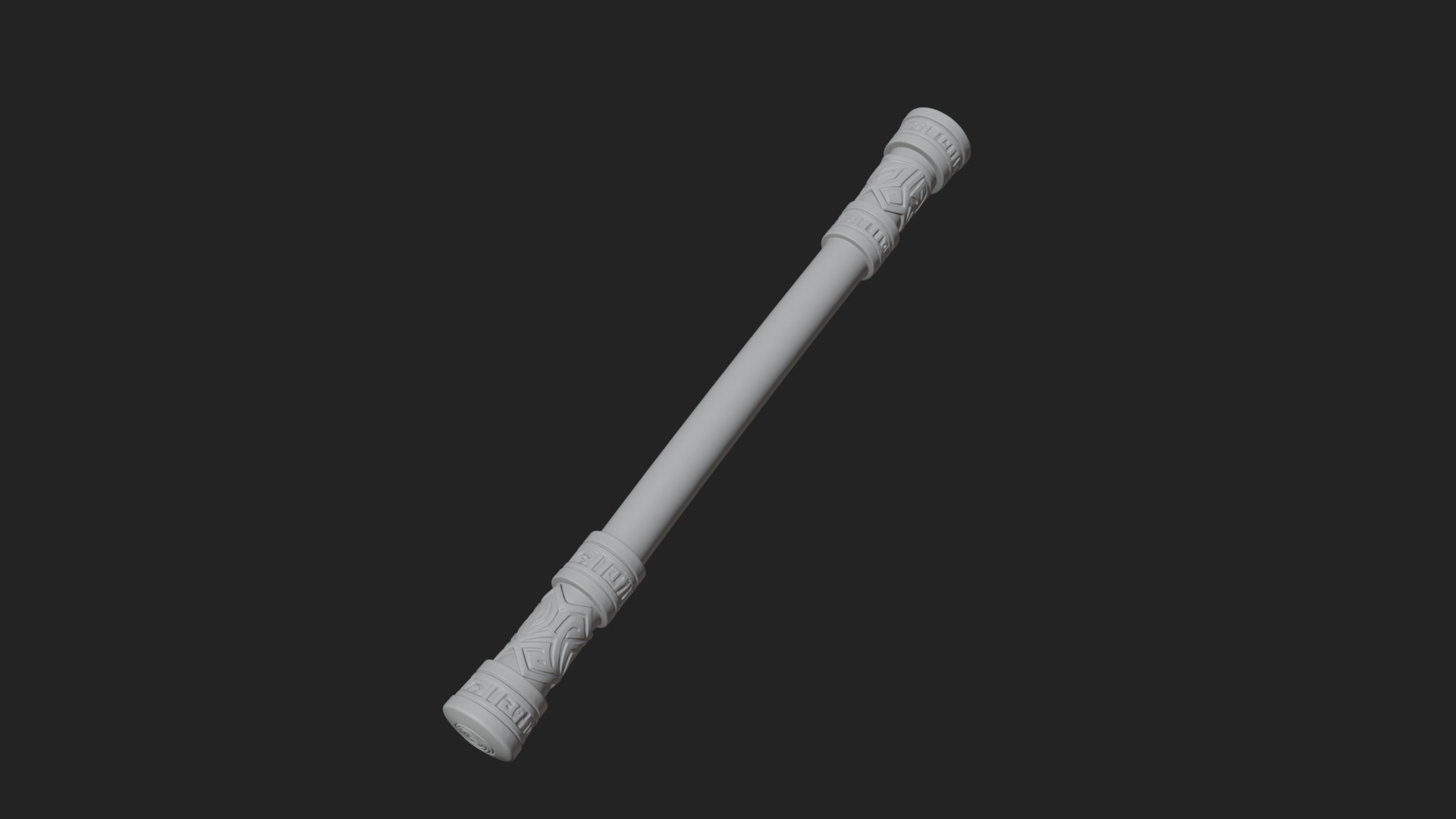 Carved Fighting Baton Model Design 2 3D Print Model 3D Model