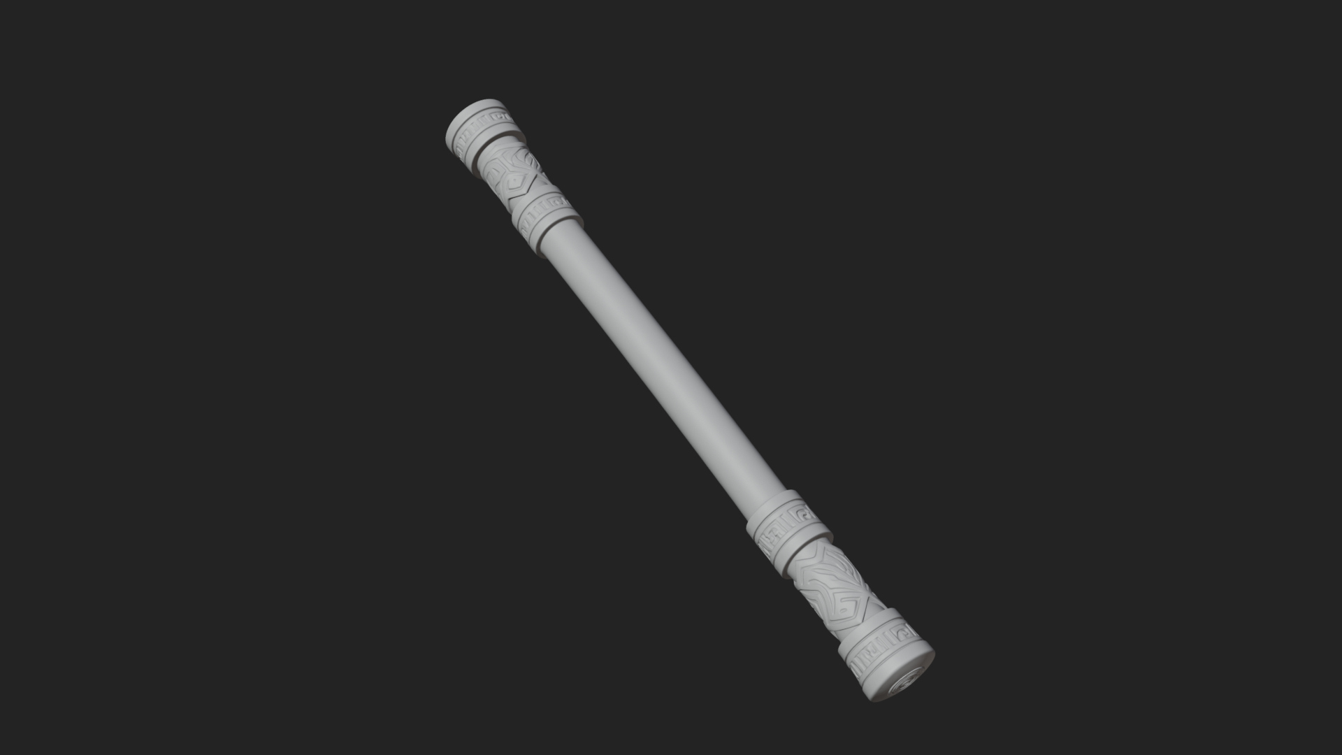 Carved Fighting Baton Model Design 2 3D Print Model 3D Model