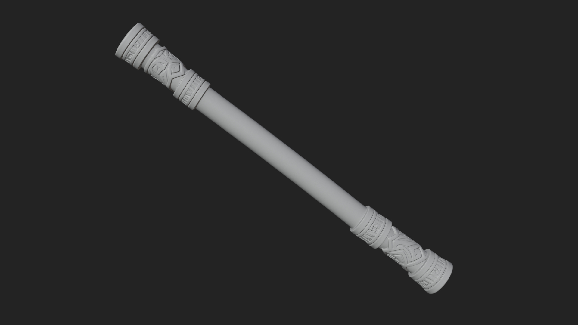 Carved Fighting Baton Model Design 2 3D Print Model 3D Model