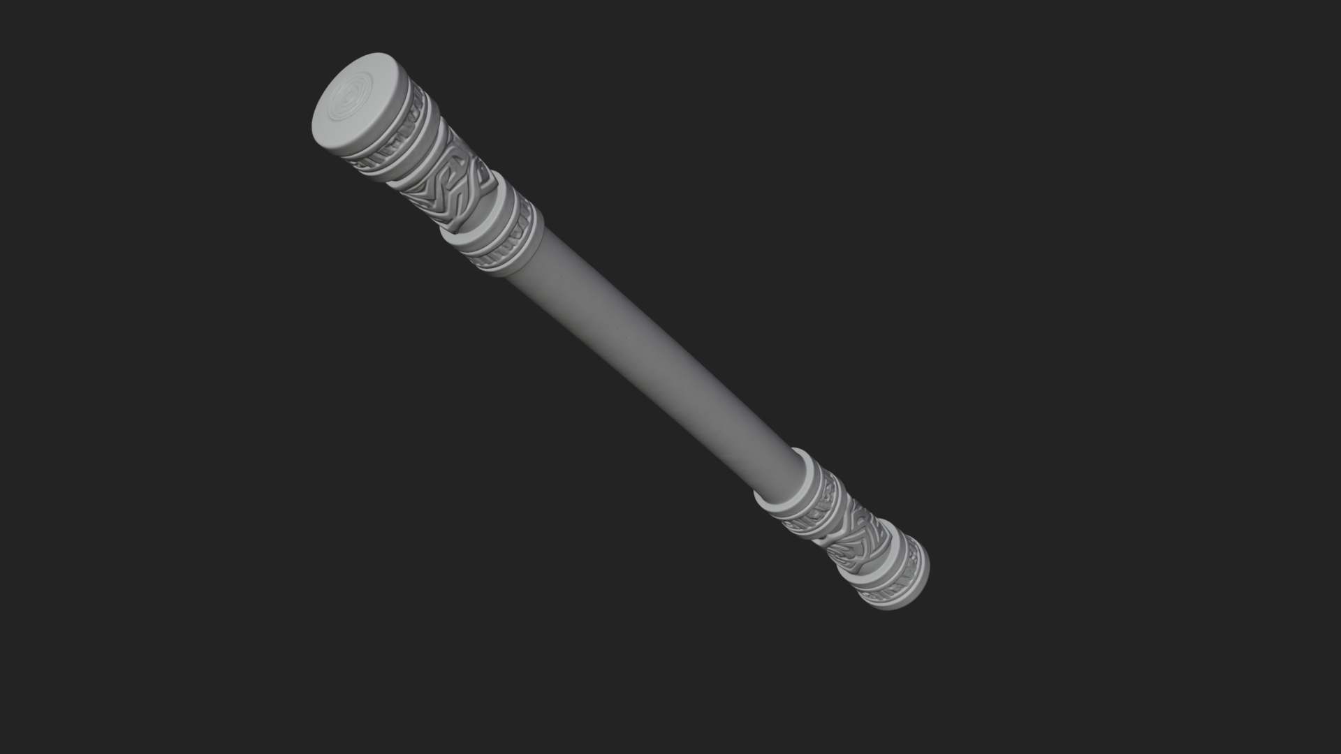 Carved Fighting Baton Model Design 2 3D Print Model 3D Model