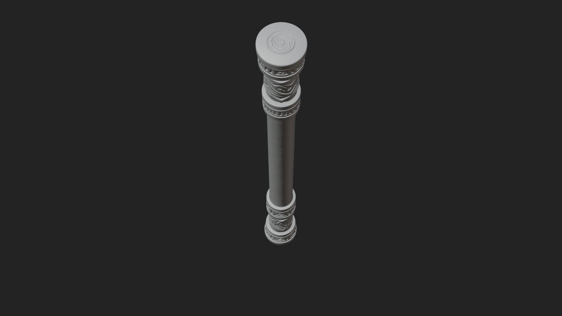 Carved Fighting Baton Model Design 2 3D Print Model 3D Model