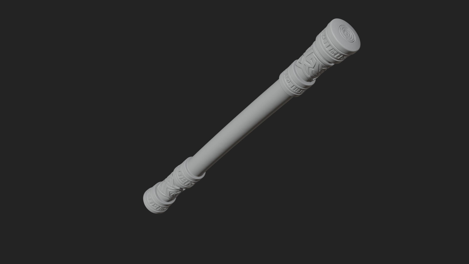 Carved Fighting Baton Model Design 2 3D Print Model 3D Model