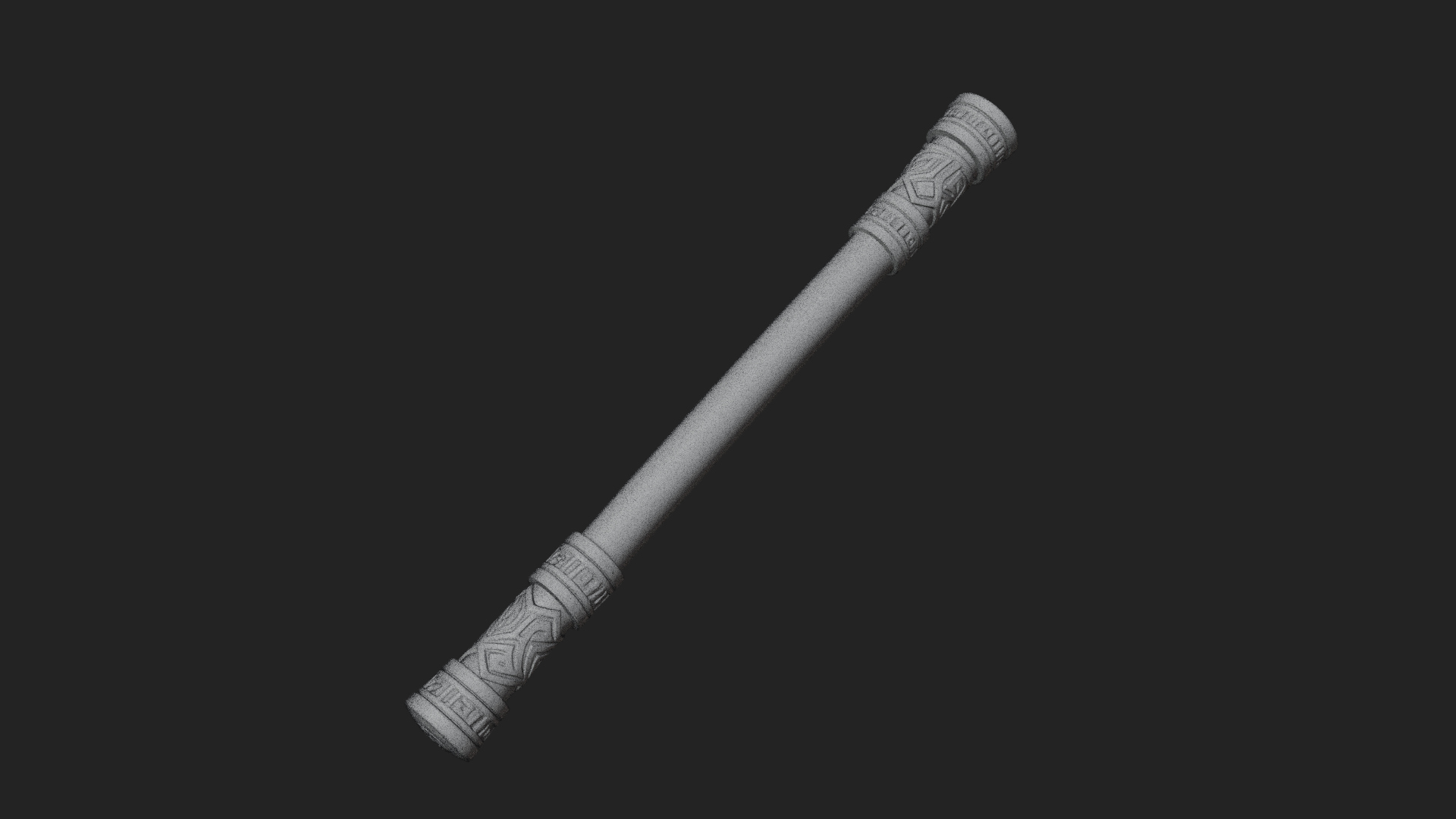 Carved Fighting Baton Model Design 2 3D Print Model 3D Model