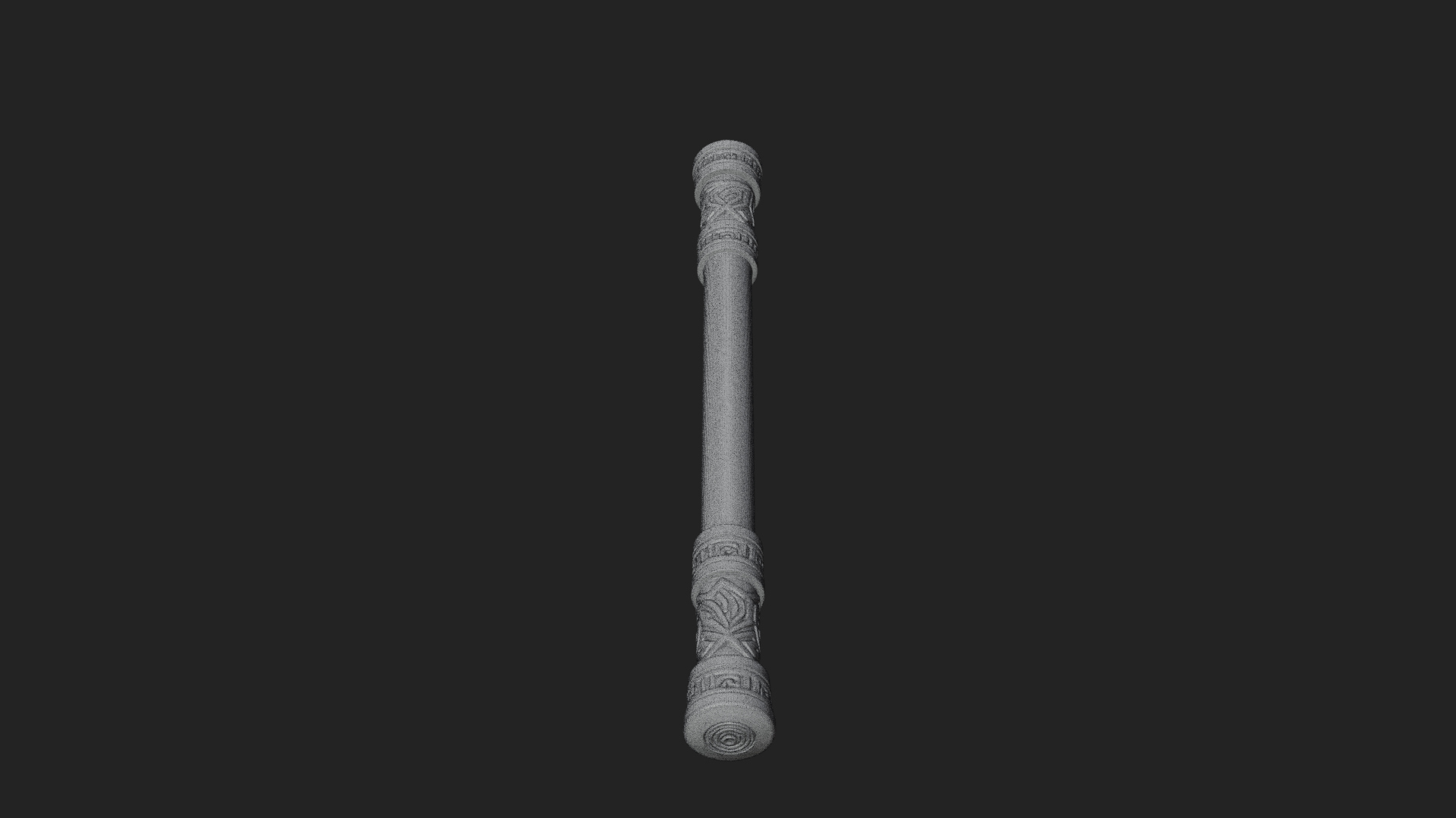 Carved Fighting Baton Model Design 2 3D Print Model 3D Model