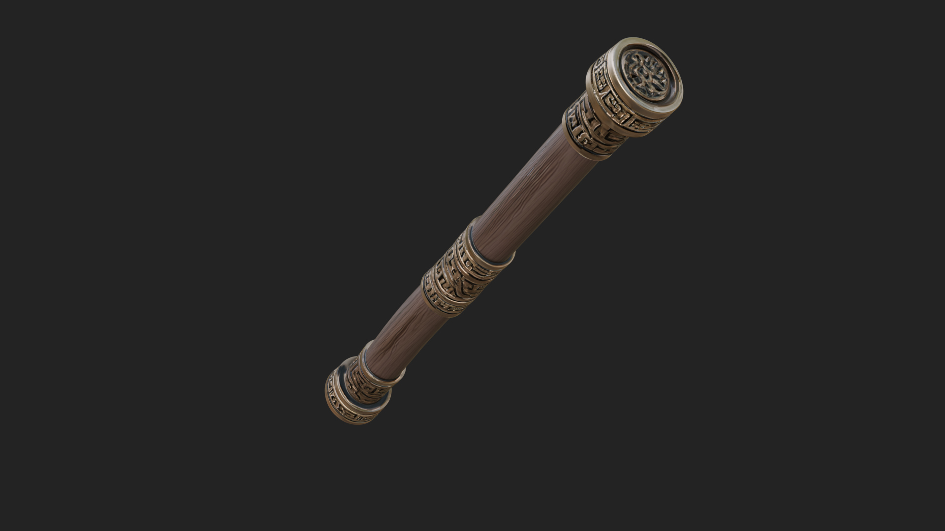 Carved Fighting Baton Model Design 3 3D Print Model 3D Model