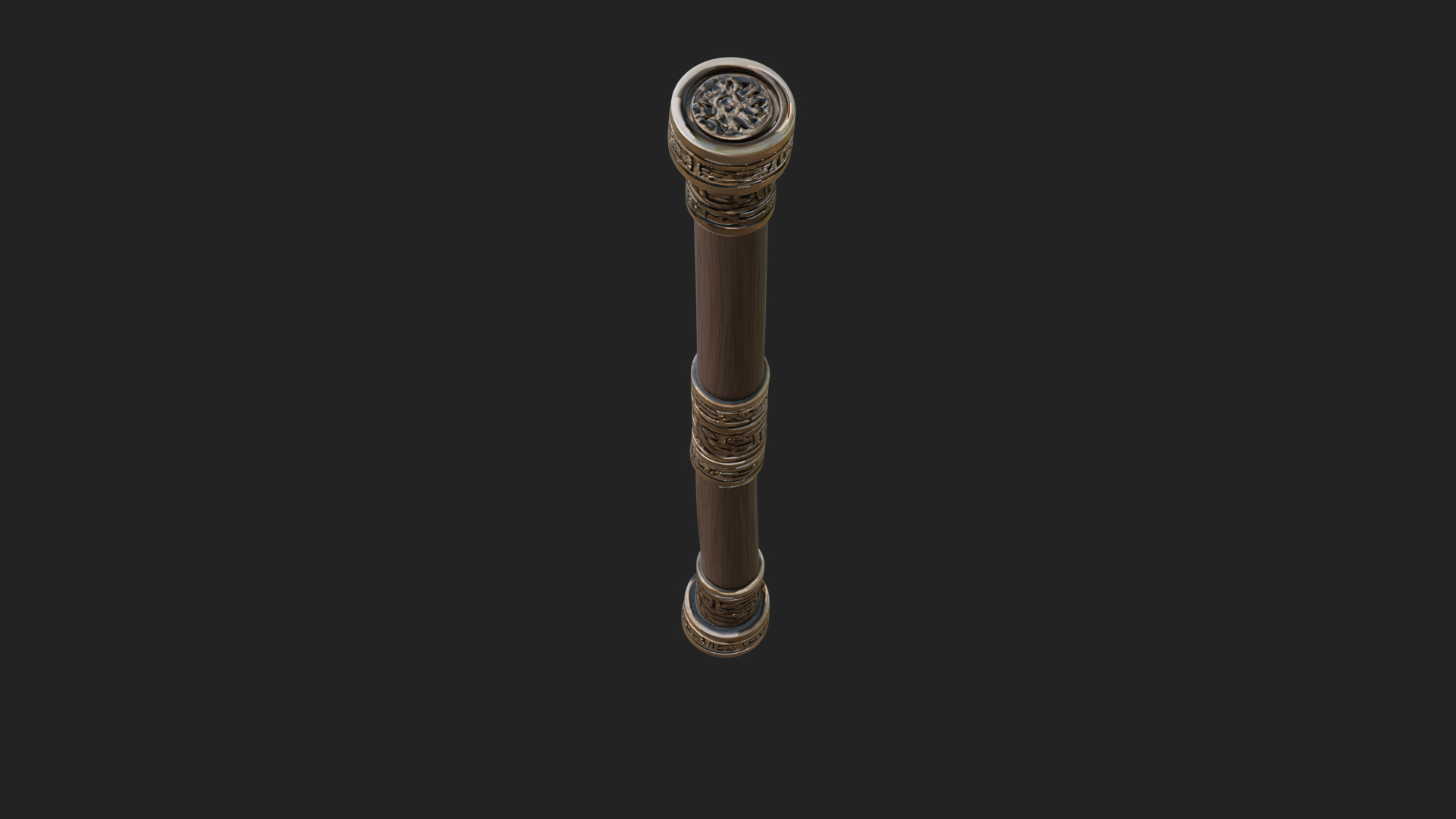 Carved Fighting Baton Model Design 3 3D Print Model 3D Model