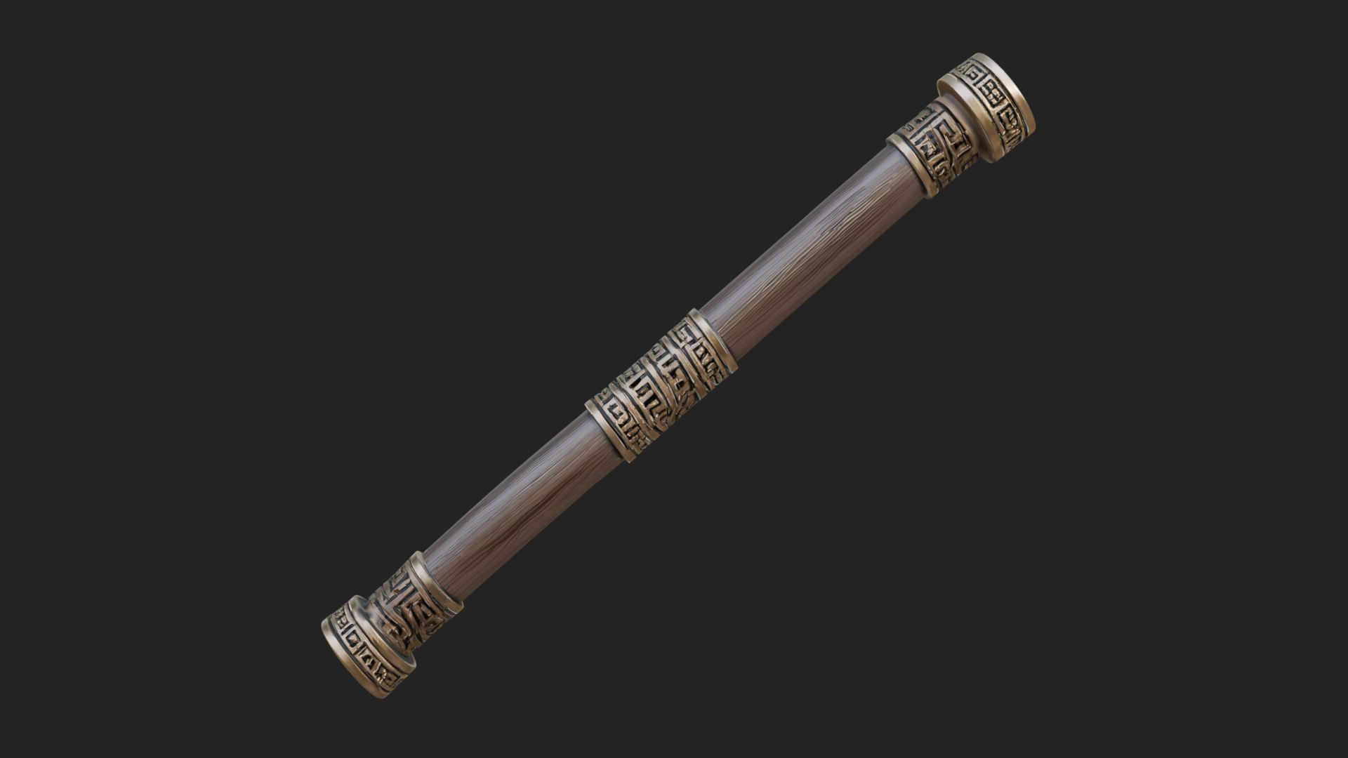 Carved Fighting Baton Model Design 3 3D Print Model 3D Model
