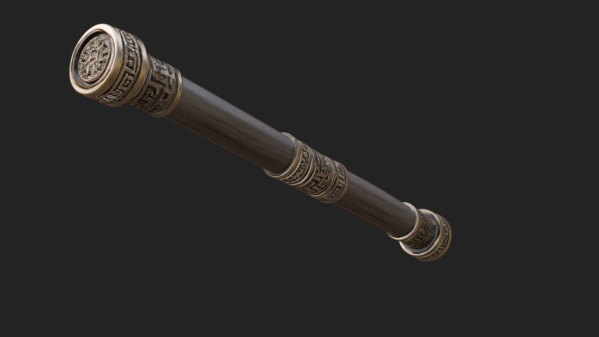 Carved Fighting Baton Model Design 3 3D Print Model 3D Model