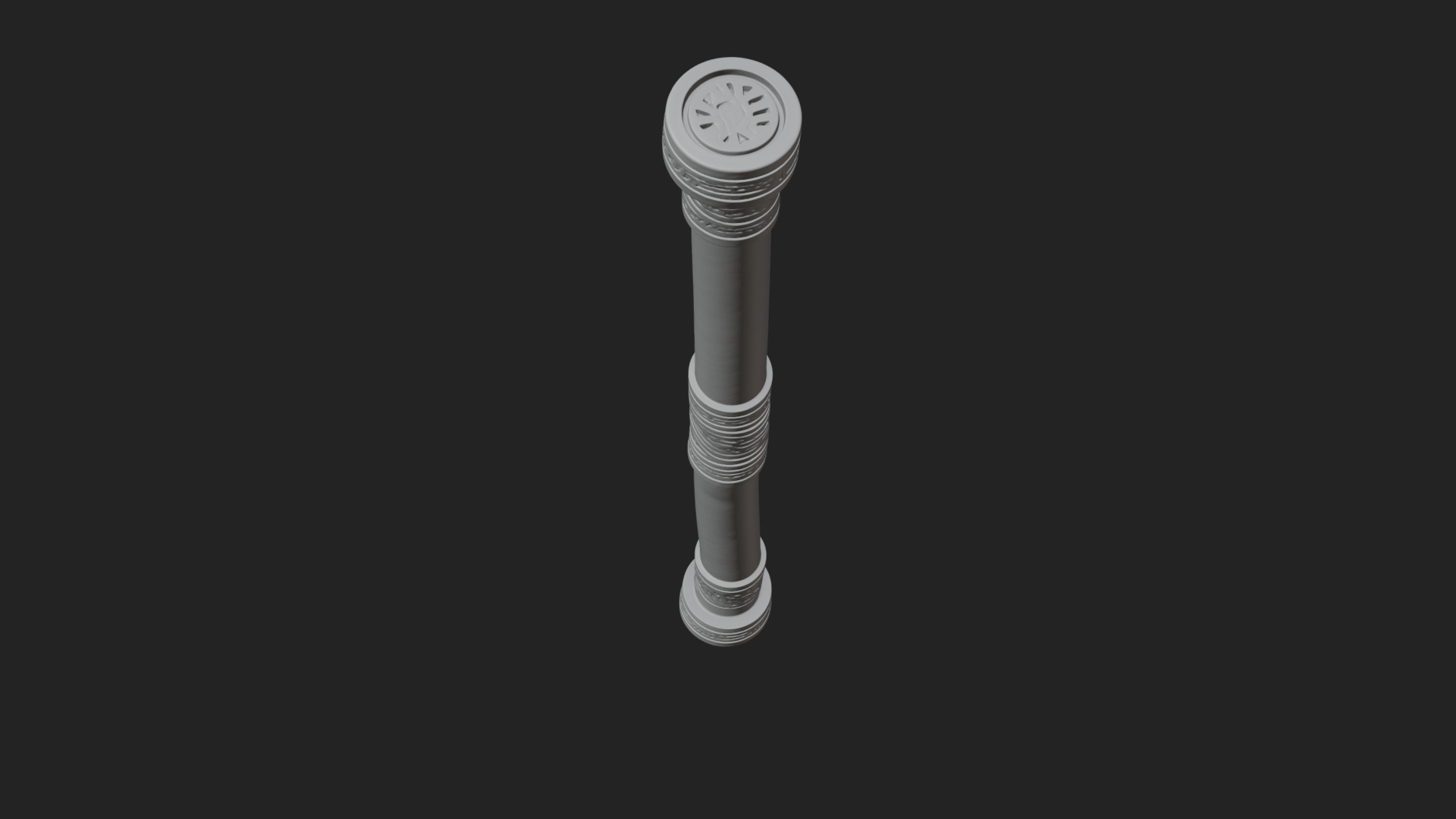 Carved Fighting Baton Model Design 3 3D Print Model 3D Model