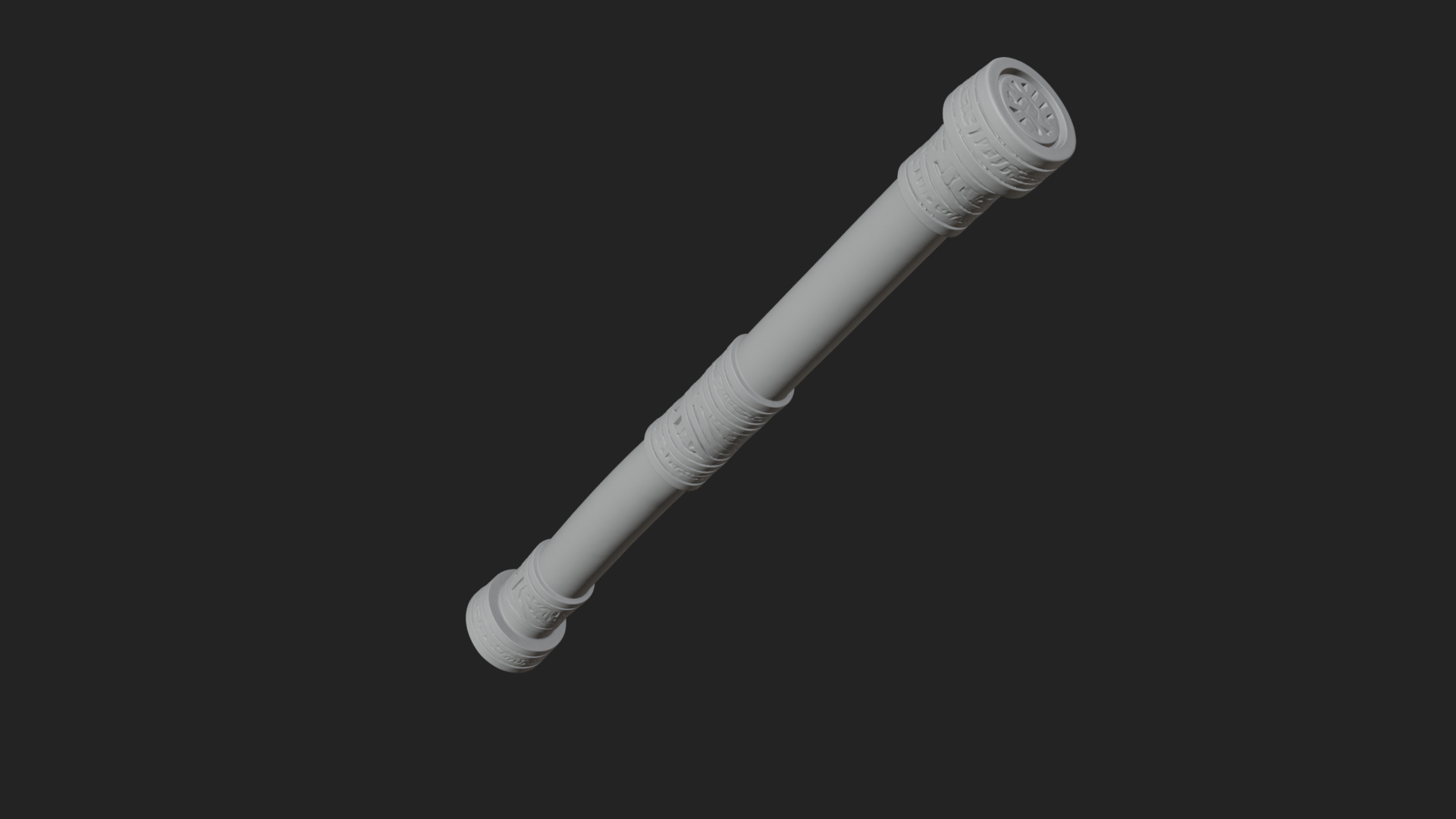 Carved Fighting Baton Model Design 3 3D Print Model 3D Model