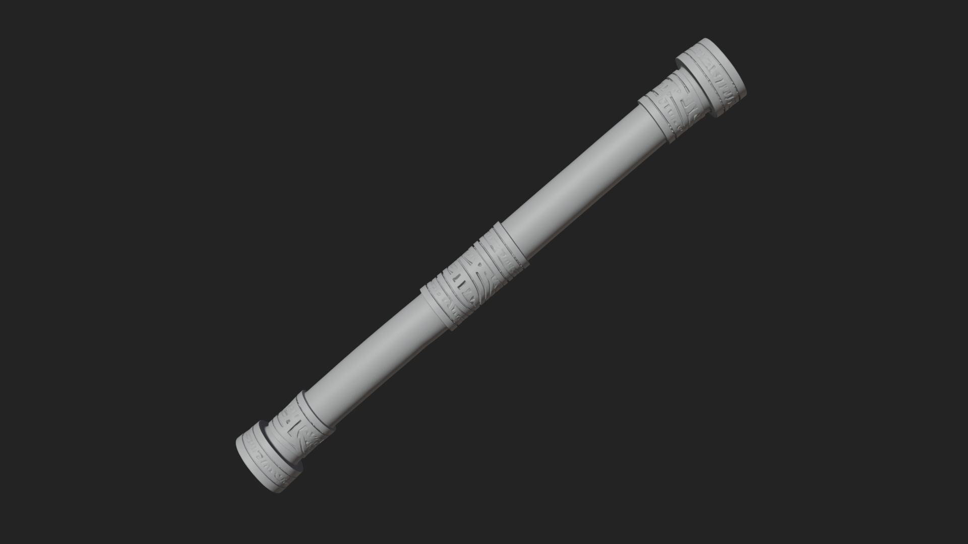Carved Fighting Baton Model Design 3 3D Print Model 3D Model