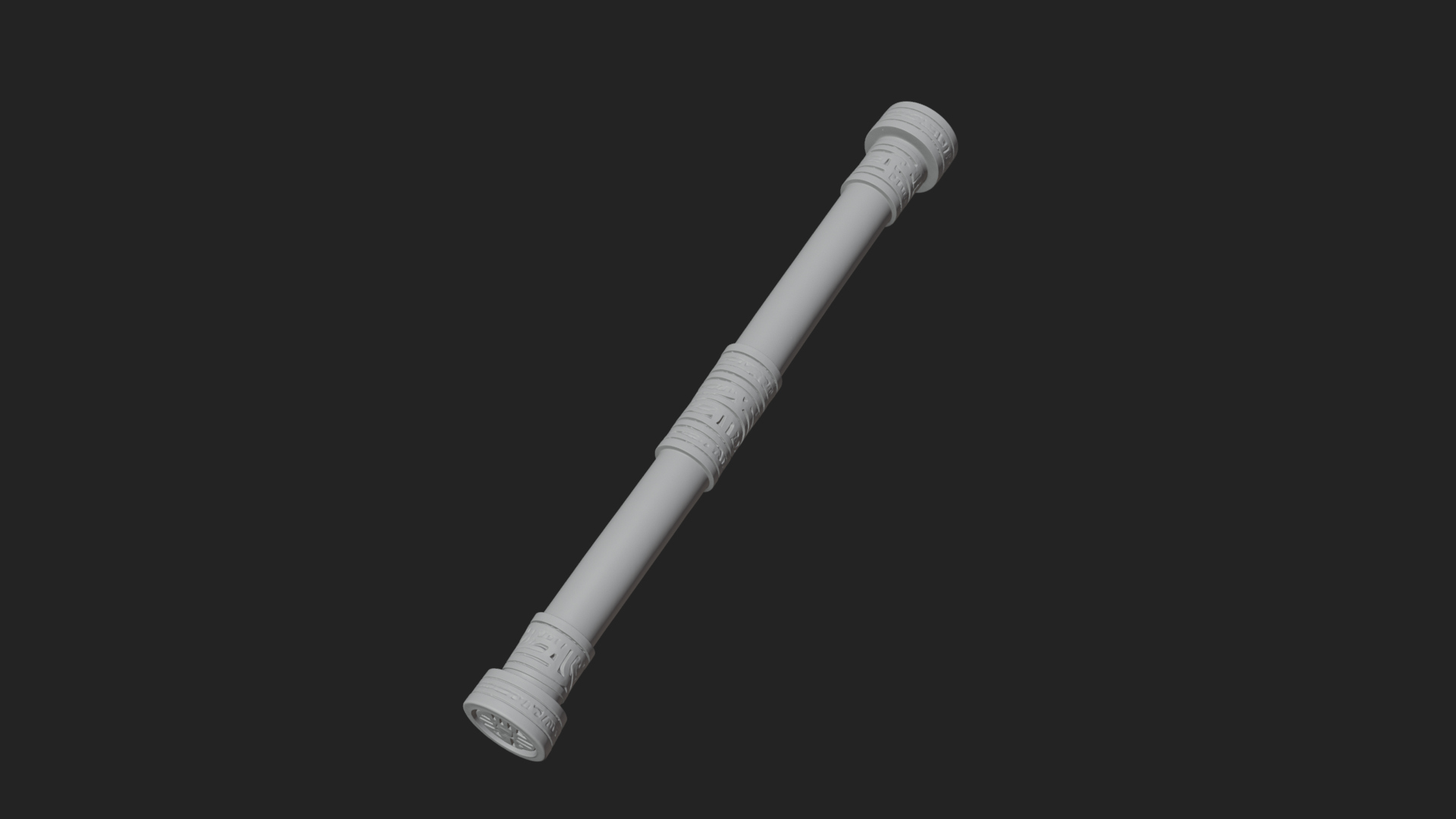 Carved Fighting Baton Model Design 3 3D Print Model 3D Model