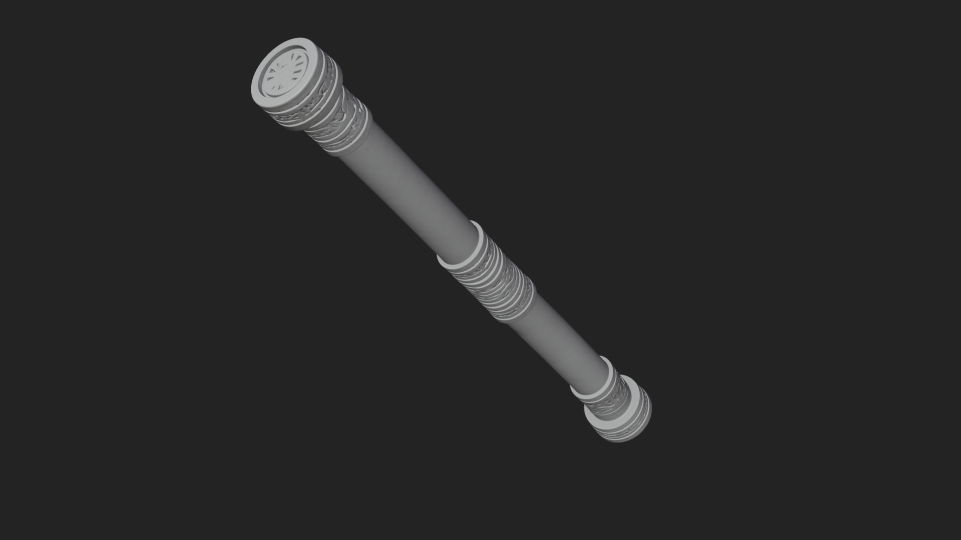 Carved Fighting Baton Model Design 3 3D Print Model 3D Model