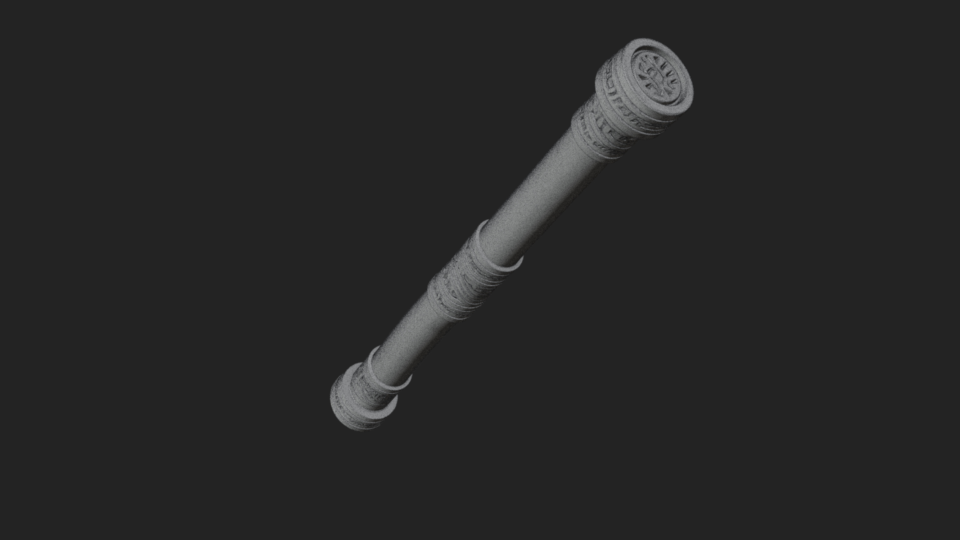 Carved Fighting Baton Model Design 3 3D Print Model 3D Model