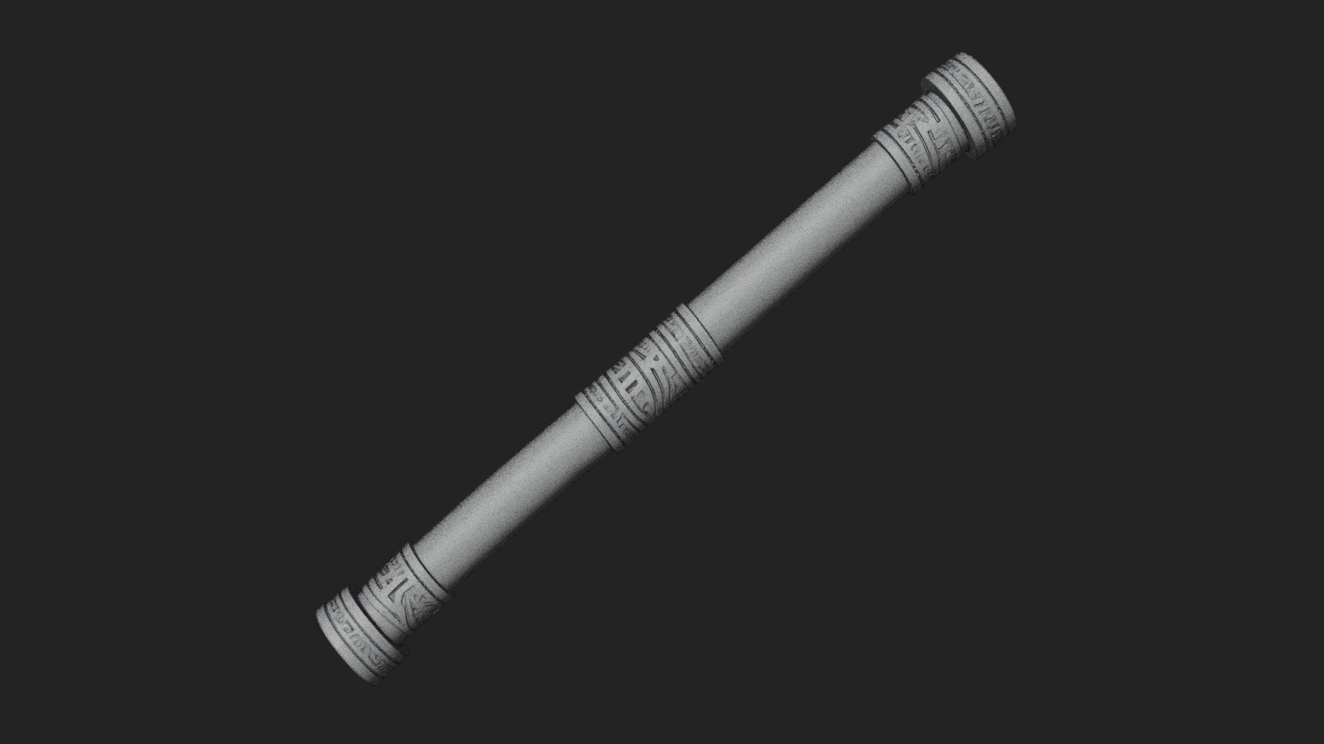 Carved Fighting Baton Model Design 3 3D Print Model 3D Model