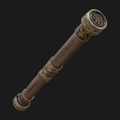 Carved Fighting Baton Model Design 3 3D Print Model