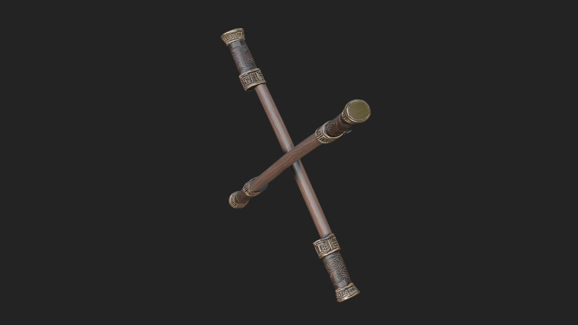Carved Fighting Baton Model Design 4 3D Print Model 3D Model
