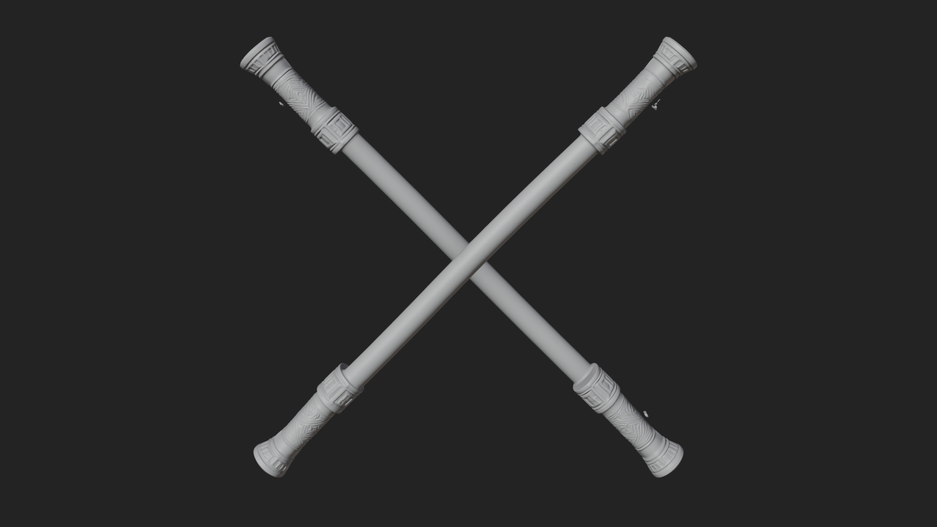 Carved Fighting Baton Model Design 4 3D Print Model 3D Model