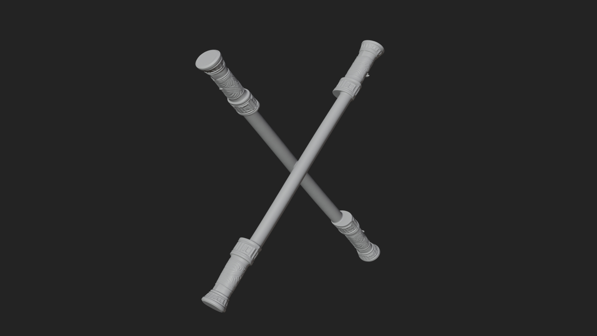 Carved Fighting Baton Model Design 4 3D Print Model 3D Model