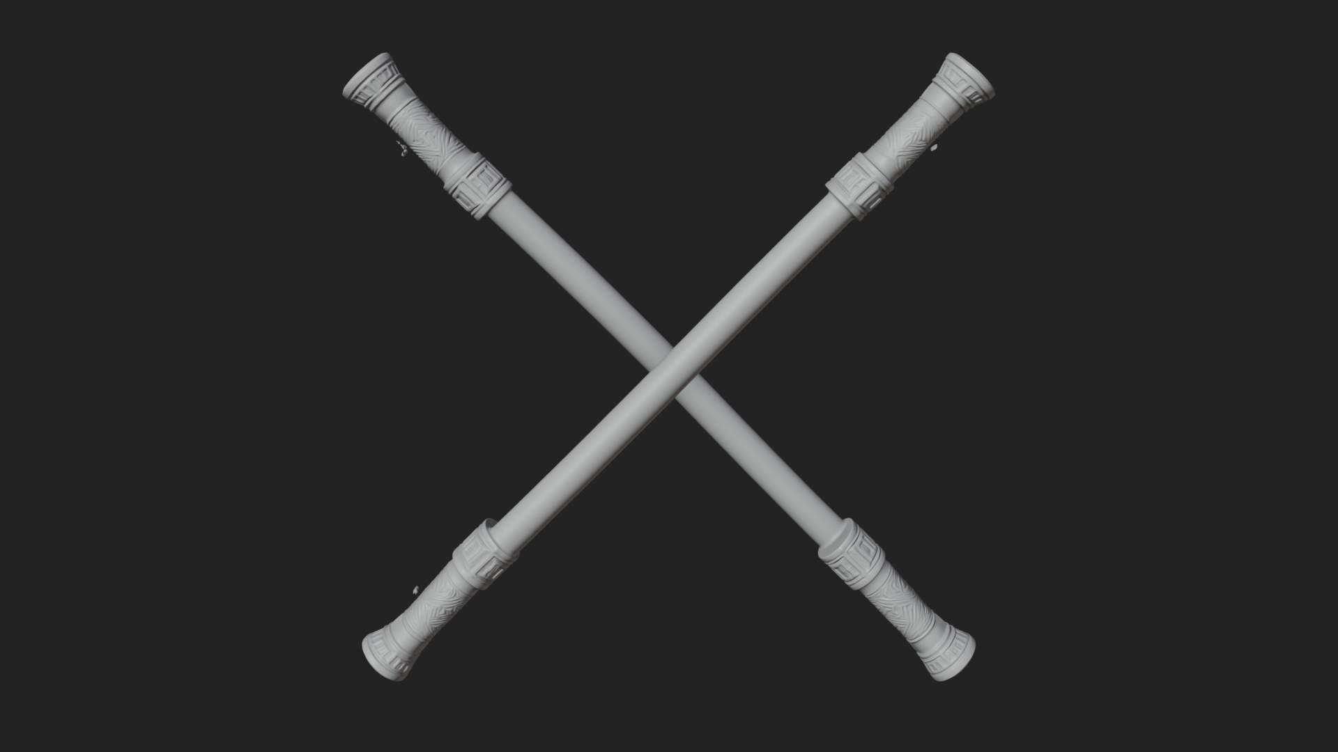 Carved Fighting Baton Model Design 4 3D Print Model 3D Model