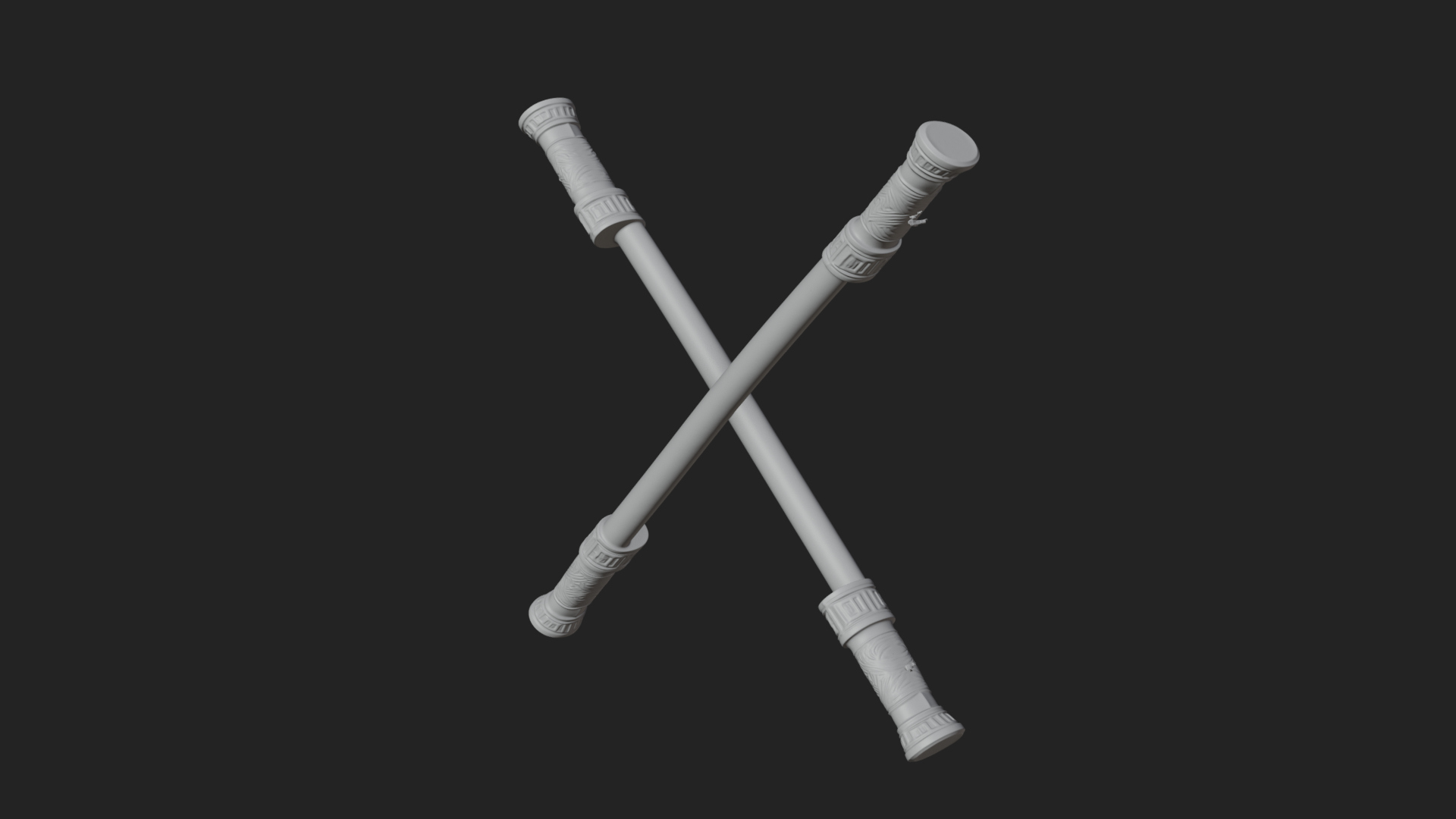 Carved Fighting Baton Model Design 4 3D Print Model 3D Model