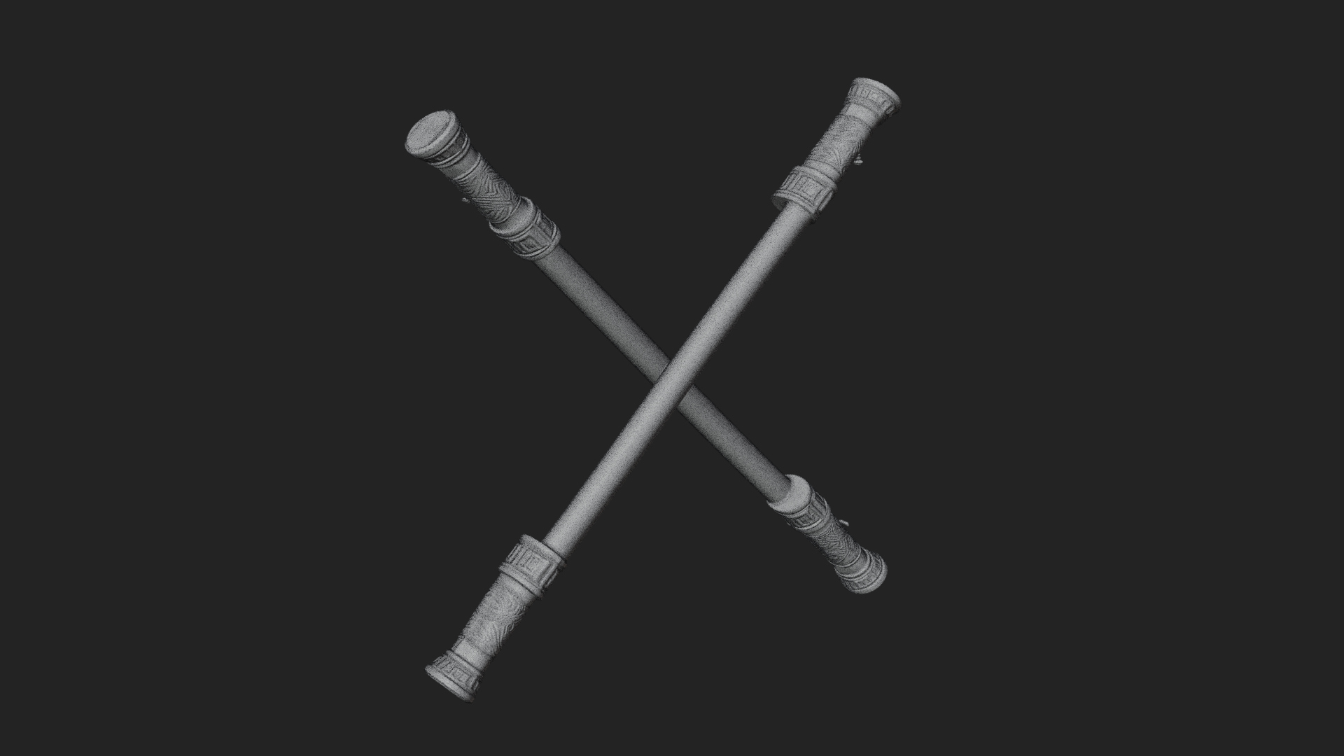 Carved Fighting Baton Model Design 4 3D Print Model 3D Model