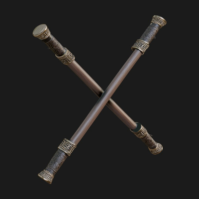 Carved Fighting Baton Model Design 4 3D Print Model