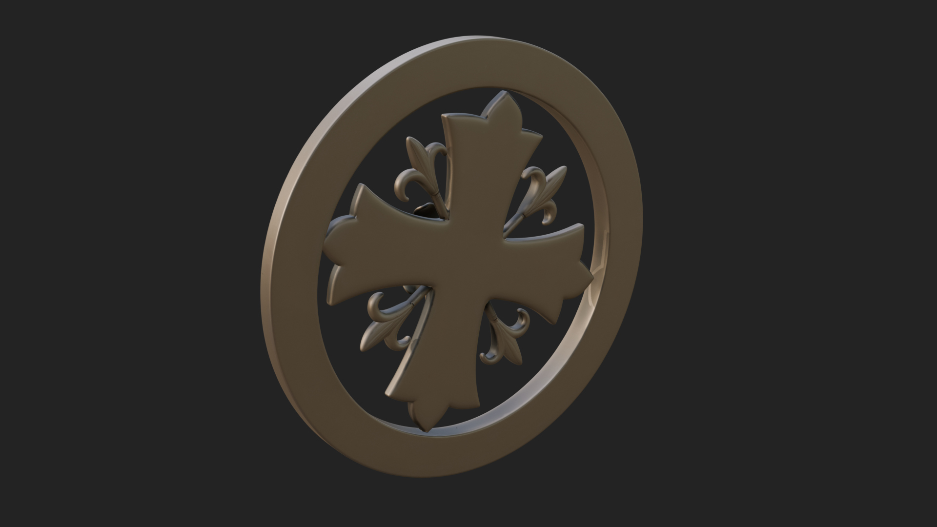 Carved Floral Rosette Plaque Design 2 3D Print Model 3D Model
