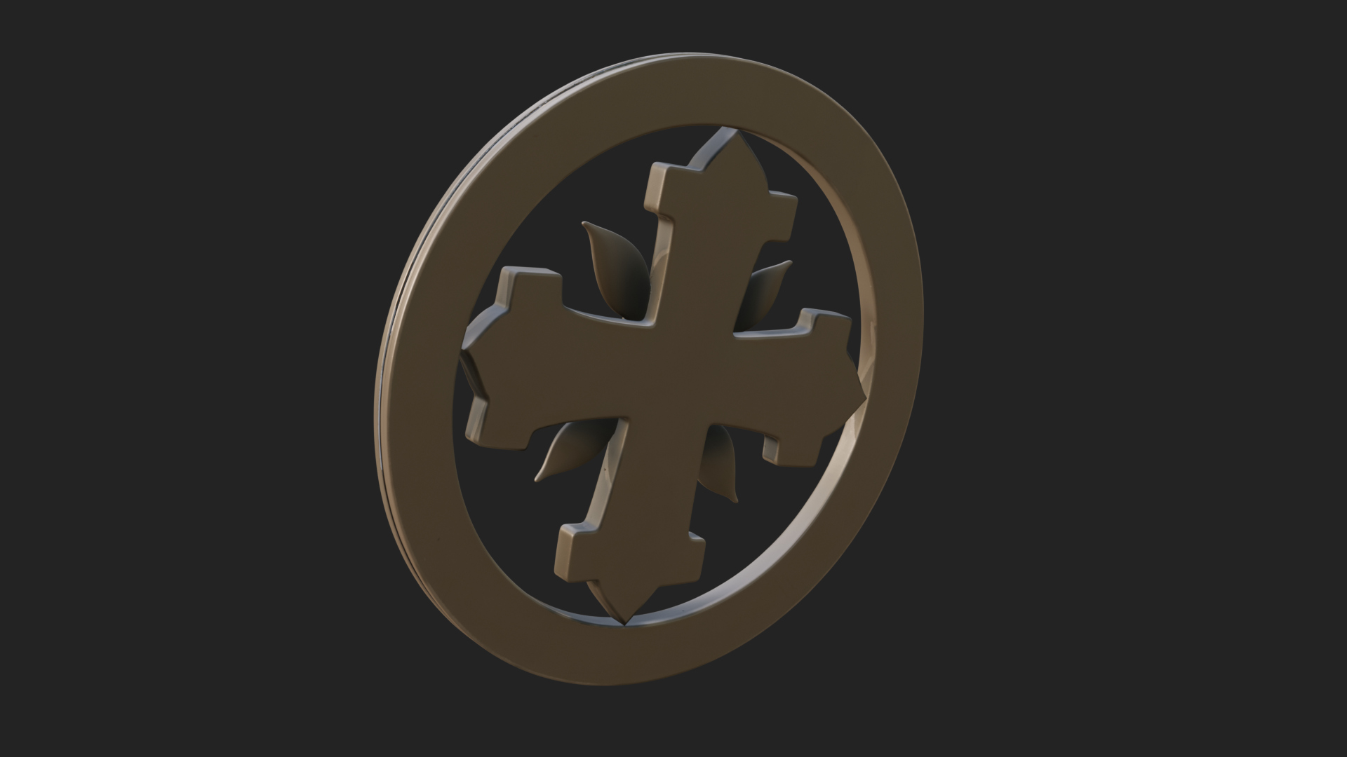 Carved Floral Rosette Plaque Design 4 3D Print Model 3D Model