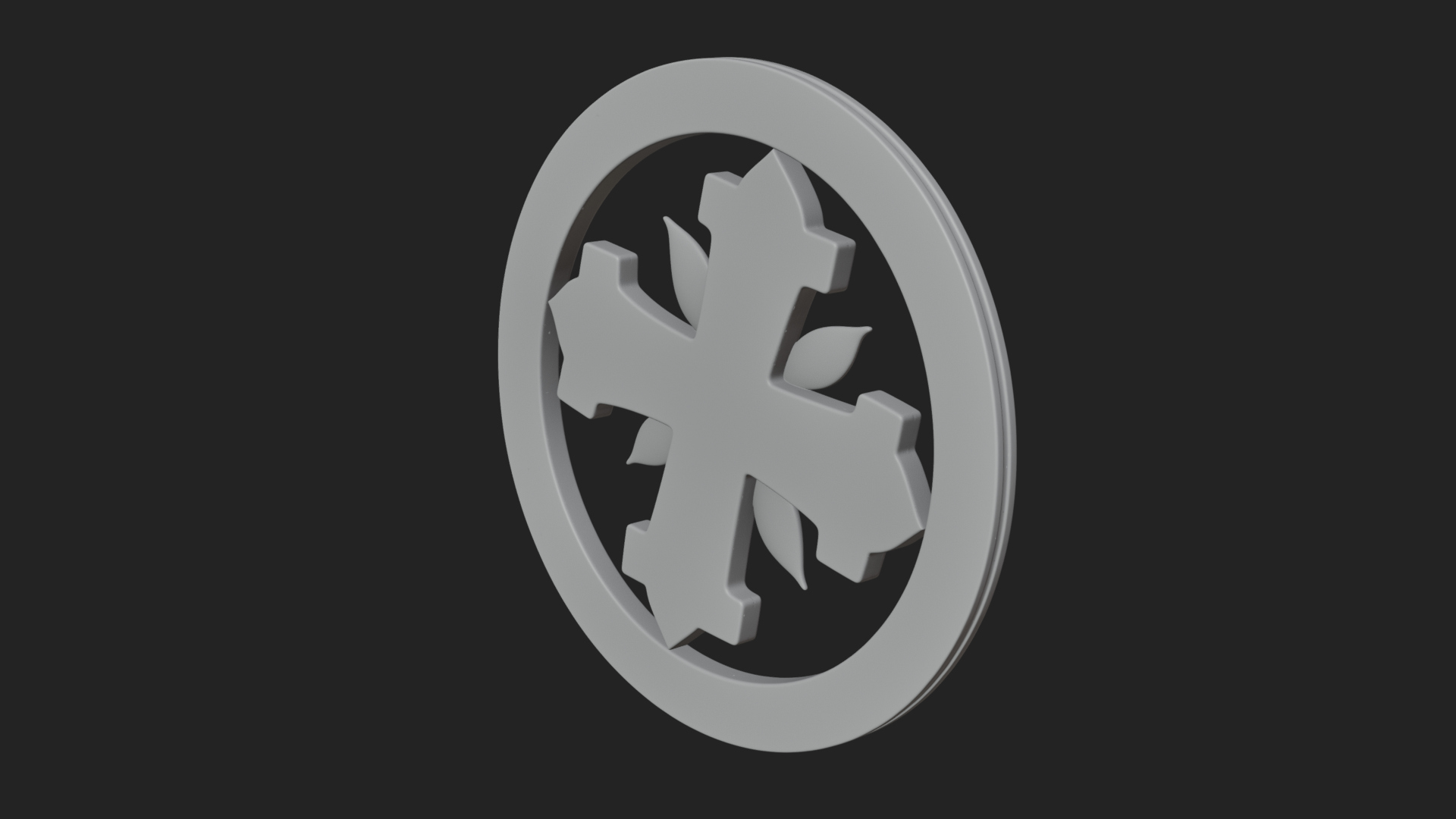 Carved Floral Rosette Plaque Design 4 3D Print Model 3D Model
