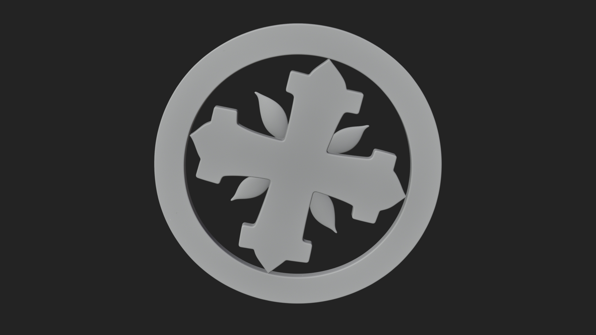 Carved Floral Rosette Plaque Design 4 3D Print Model 3D Model