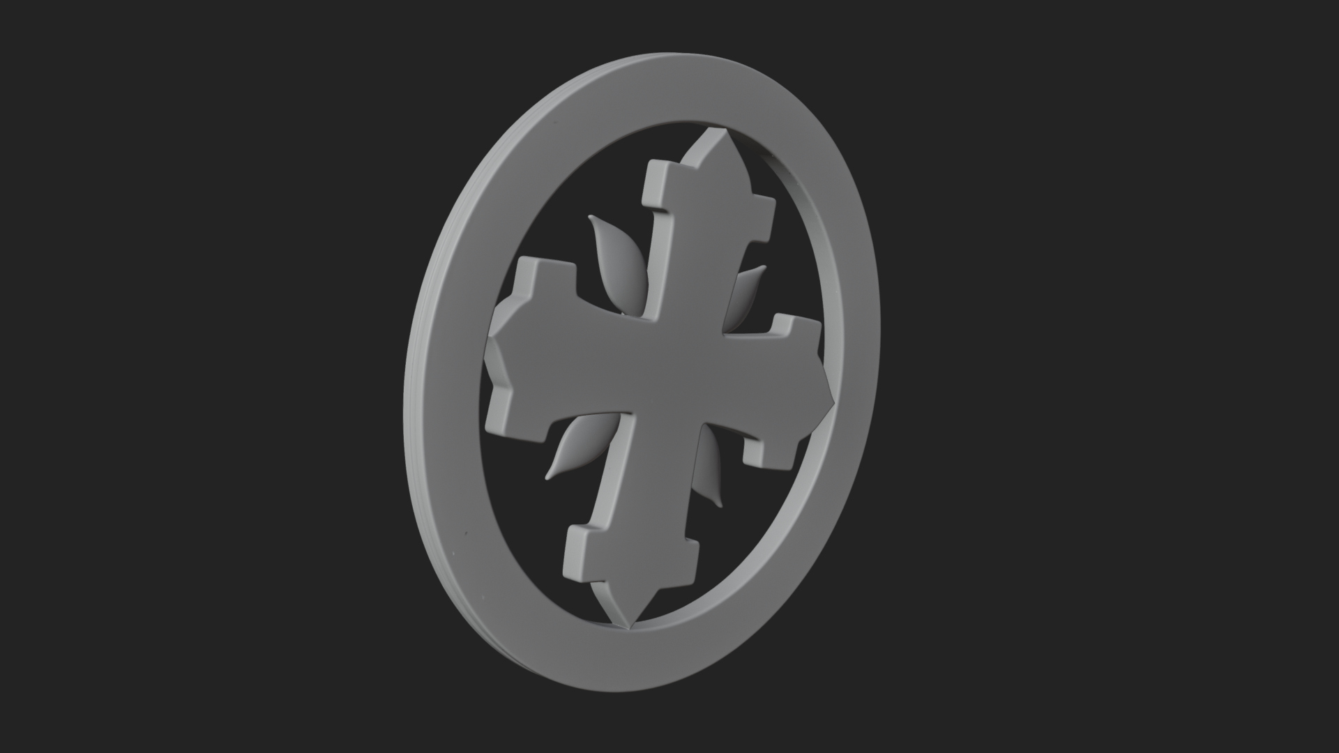 Carved Floral Rosette Plaque Design 4 3D Print Model 3D Model