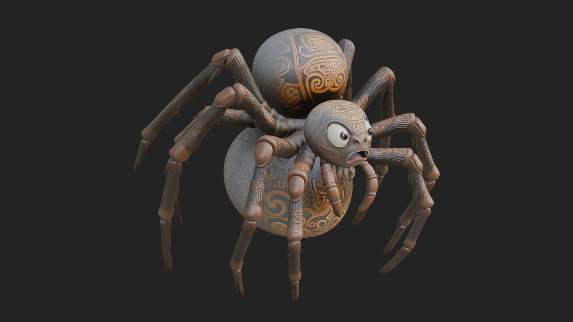 Carved Giant Spider Statue Design 1 3D Print Model 3D Model