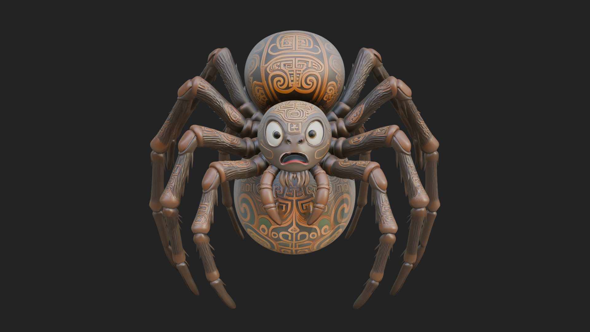 Carved Giant Spider Statue Design 1 3D Print Model 3D Model