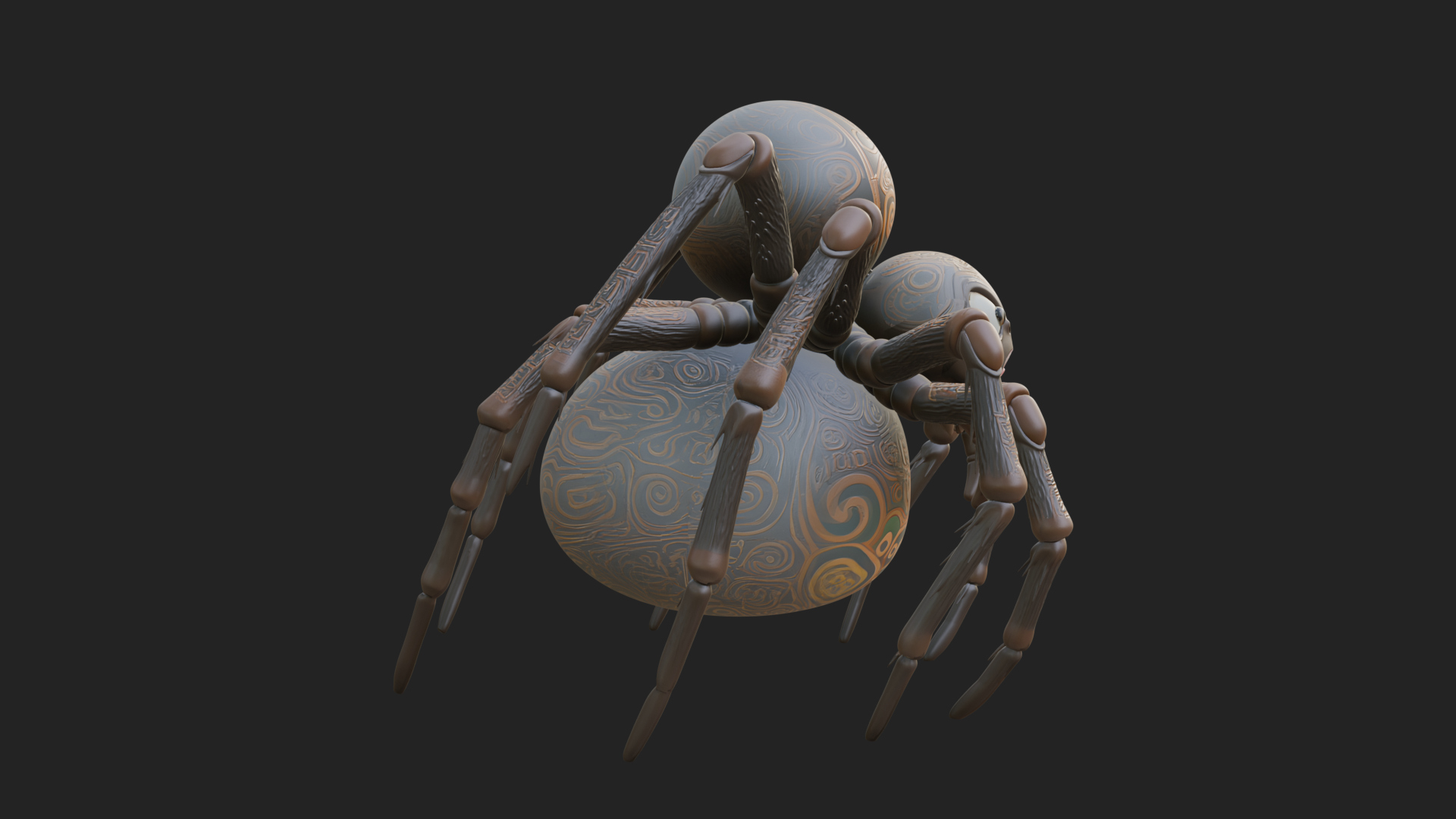 Carved Giant Spider Statue Design 1 3D Print Model 3D Model