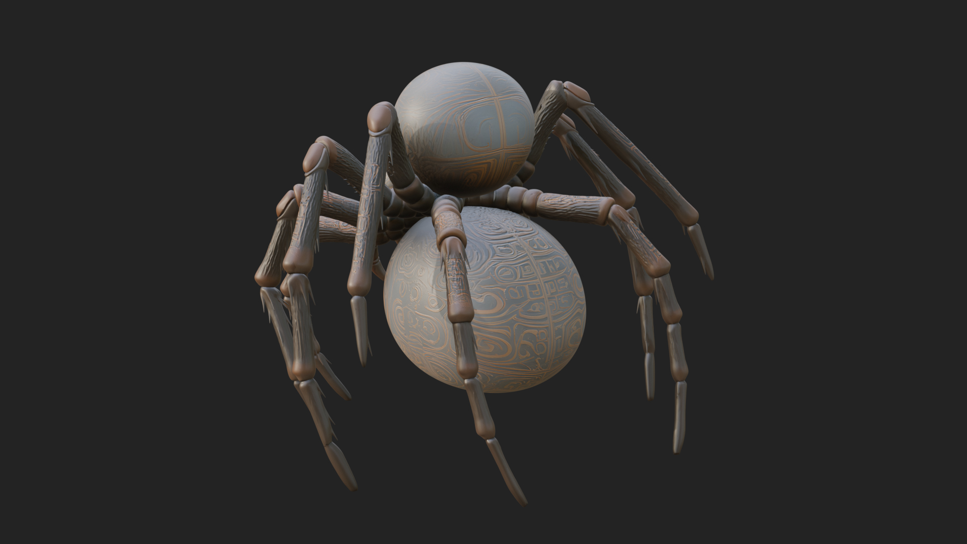 Carved Giant Spider Statue Design 1 3D Print Model 3D Model
