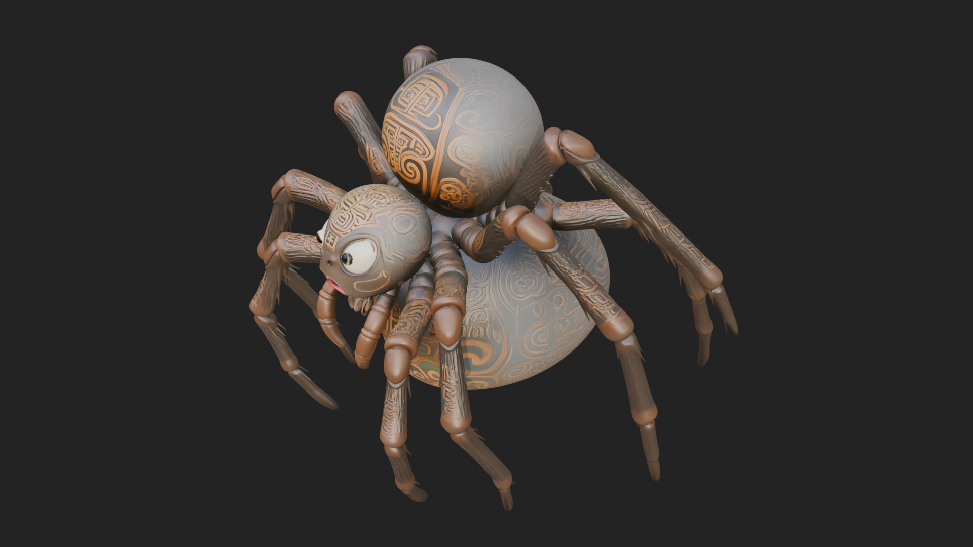 Carved Giant Spider Statue Design 1 3D Print Model 3D Model